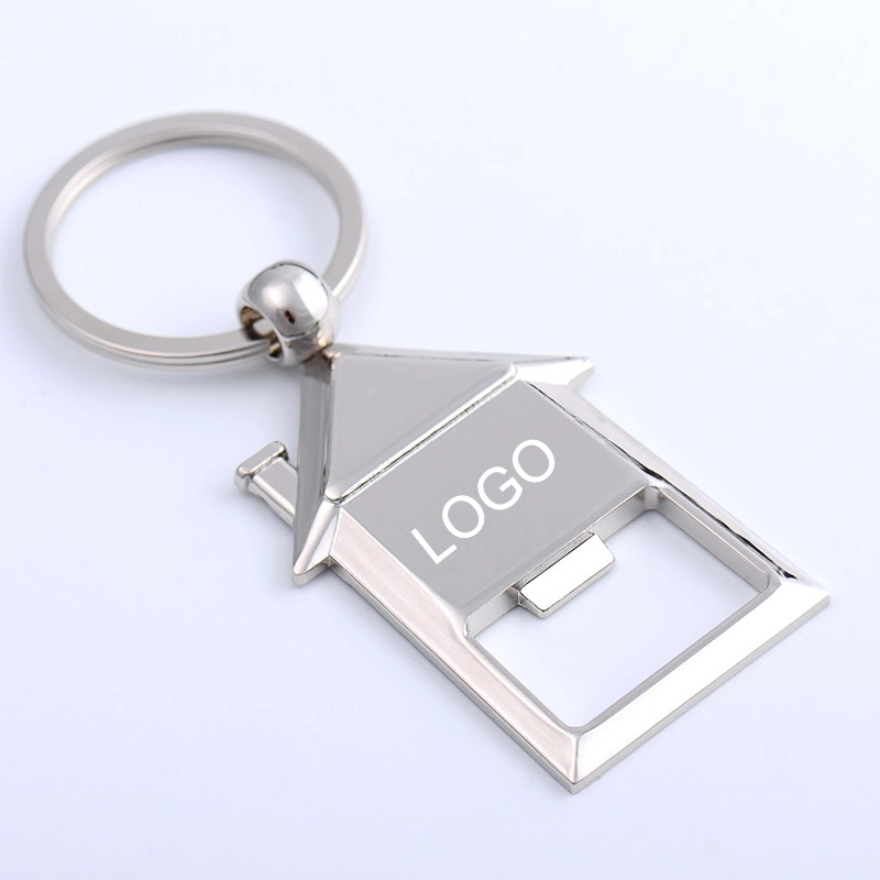 House Shaped Metal Keychains with Bottle Opener 3