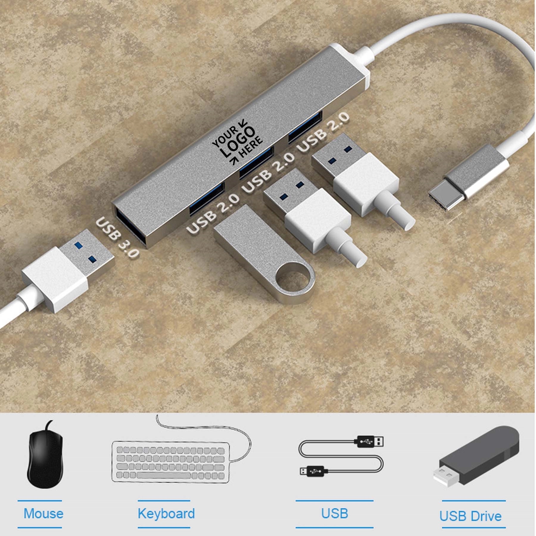 4 Port USB 3.0 Hub Type C 2