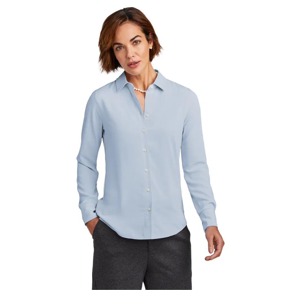 Brooks Brothers(R) Women's Full-Button Satin Blouse 3