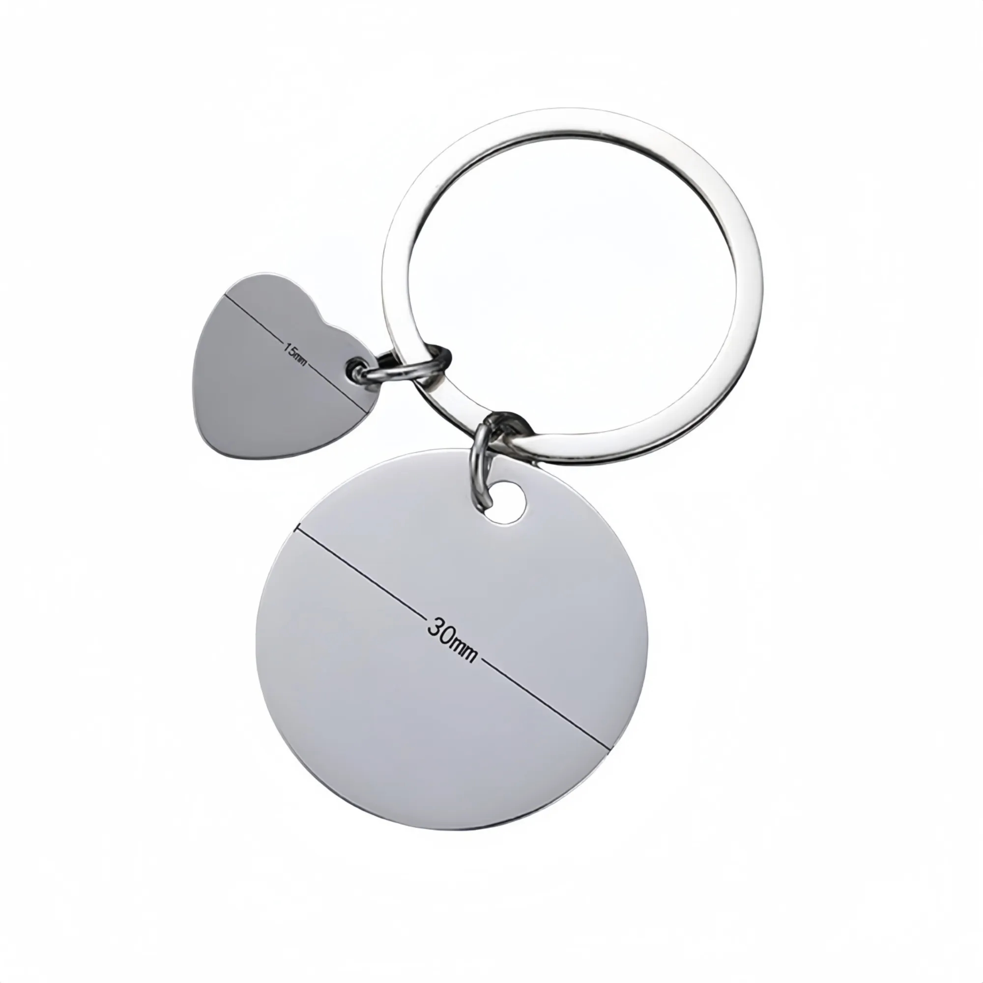 Metal Keychain With Heart Charm 5