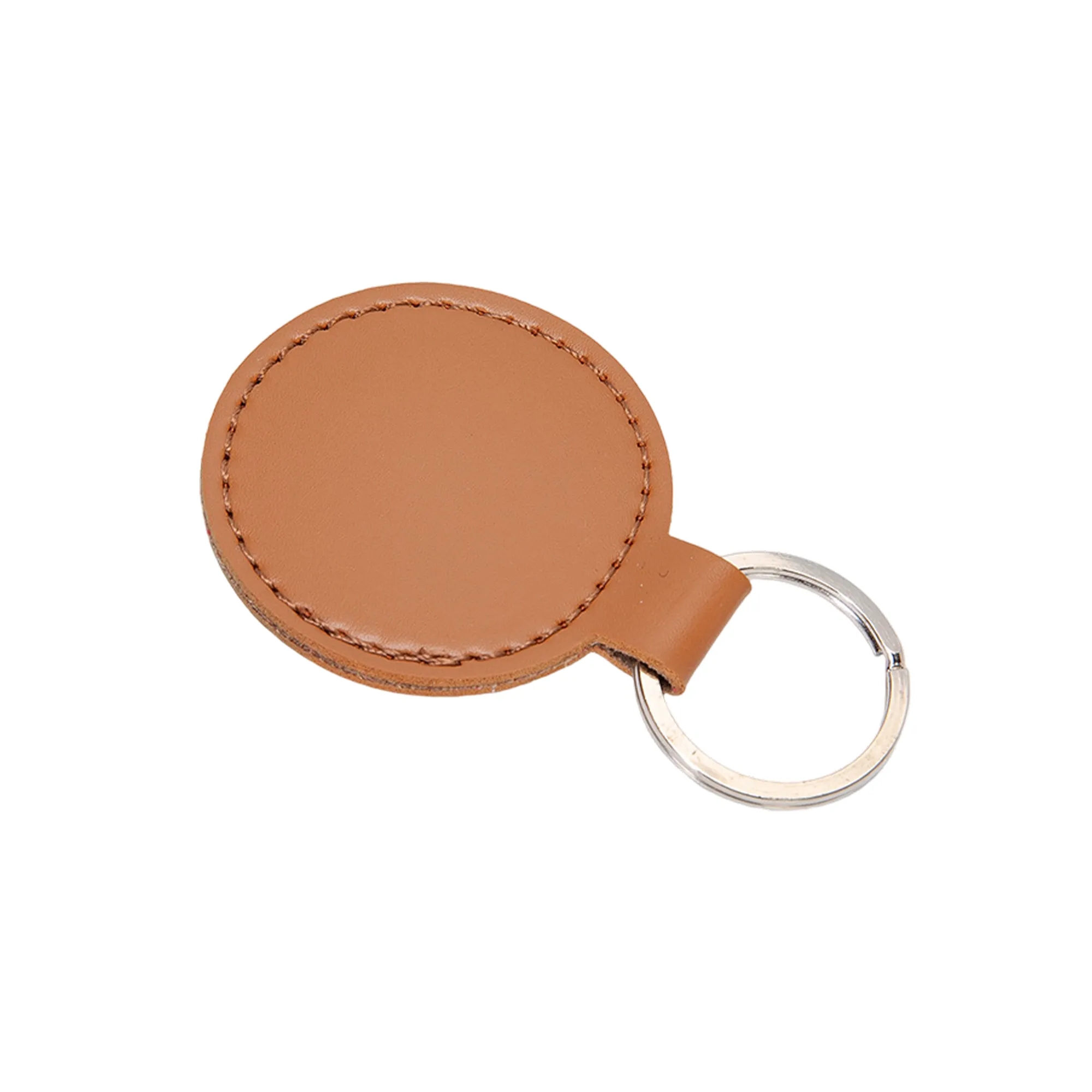 PU Leather Round Keychain with Dual Screw Fastening 8
