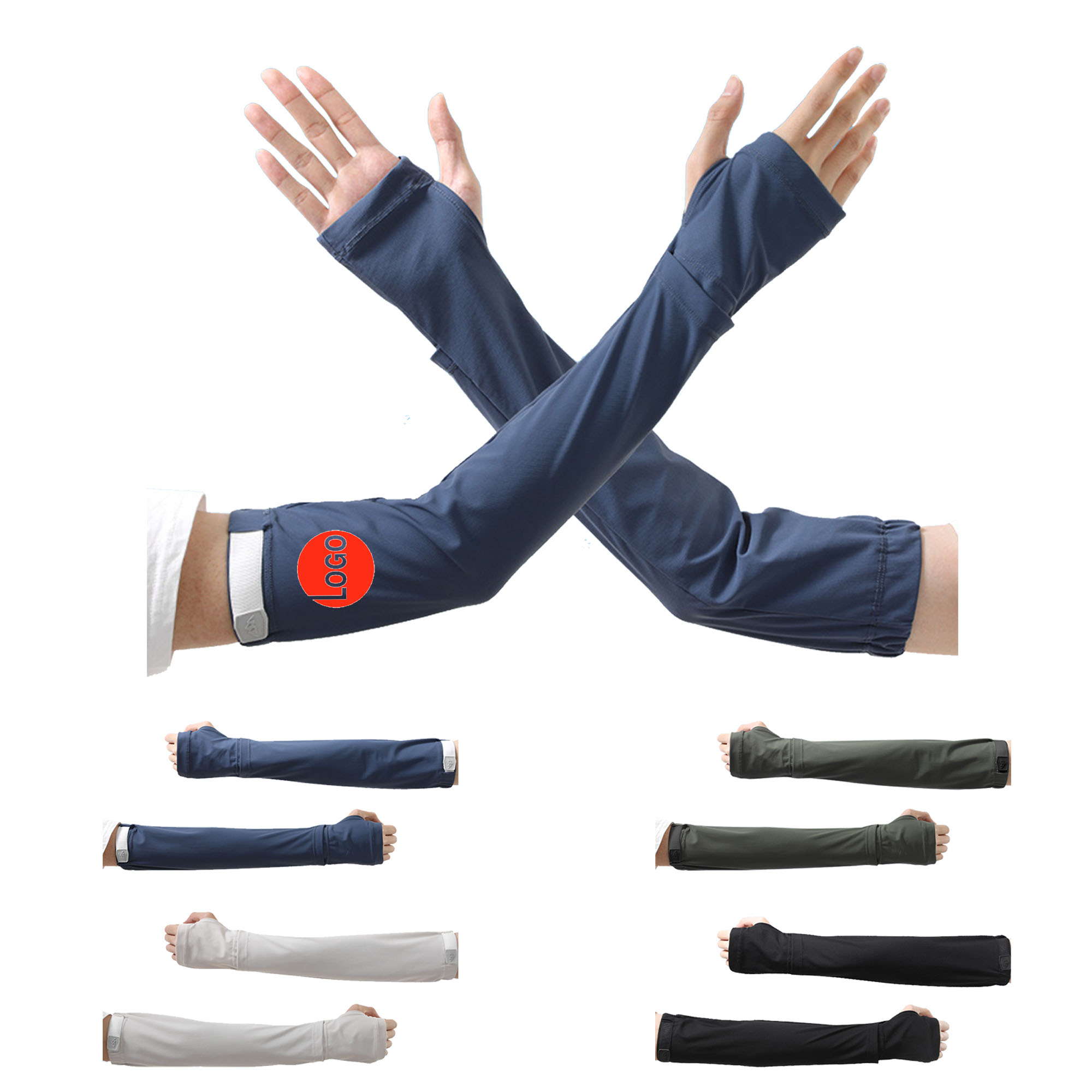 Sun Protection Cooling Arm Sleeves with Thumb Holes 2