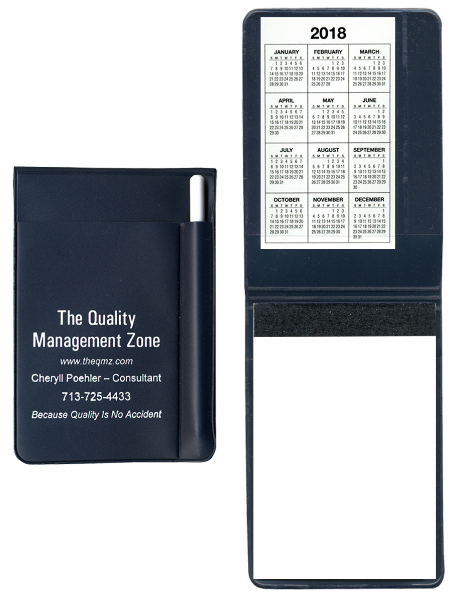 Standard Vinyl 100-Page Memo Book With White Pen 18