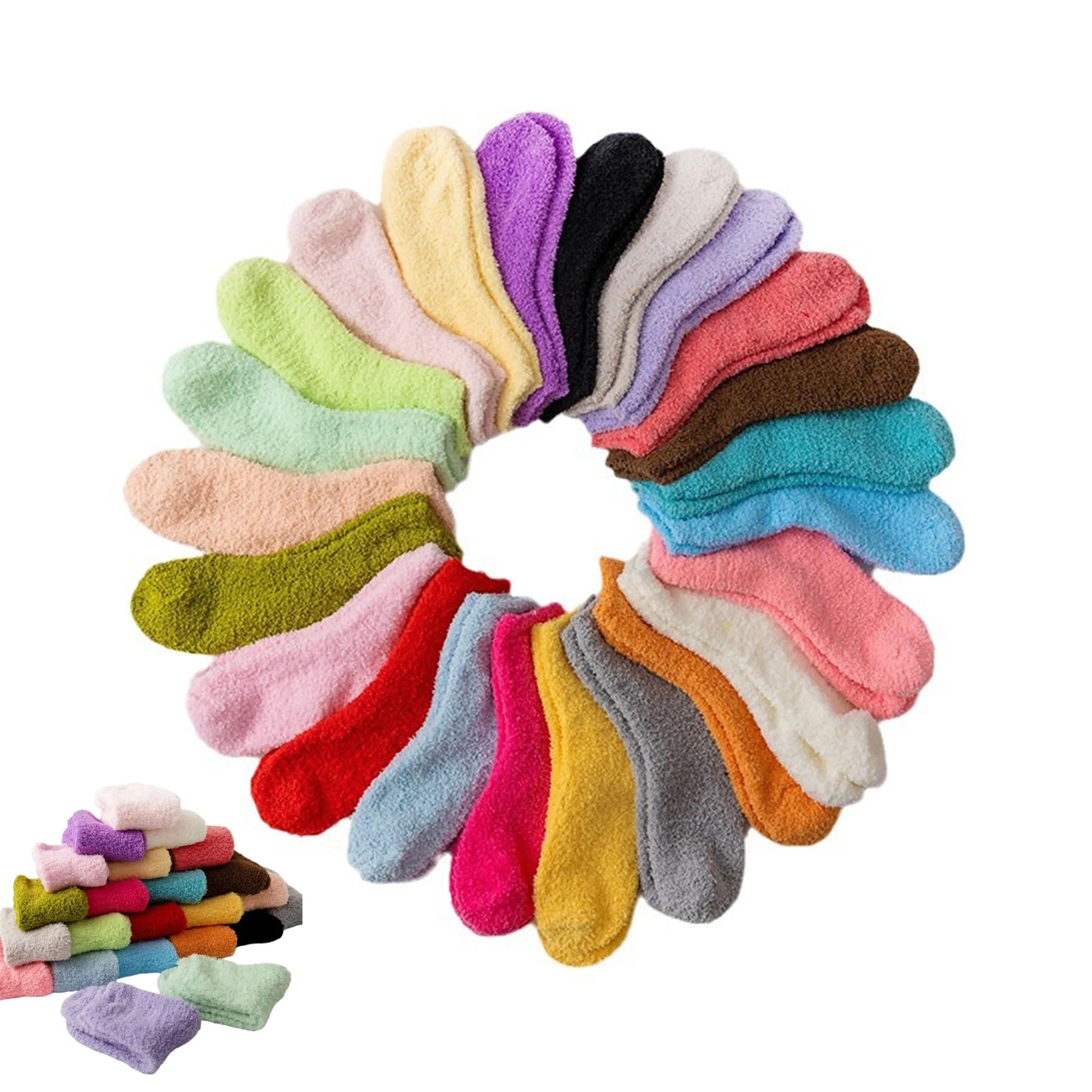 Plush Slipper Sleep Comfy Crew Sock