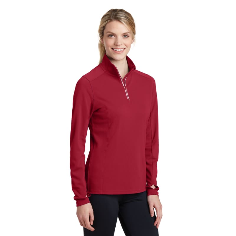 Sport-Tek Women's Sport-Wick Textured 1/4-Zip Pullover. 4