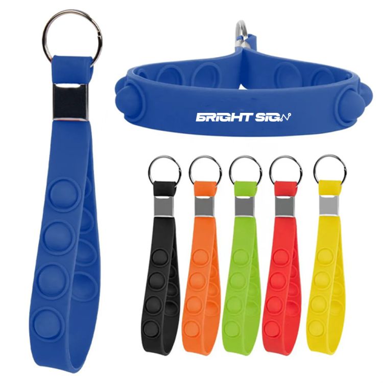 Silicone Wristband Pop Bubble Keychain 2