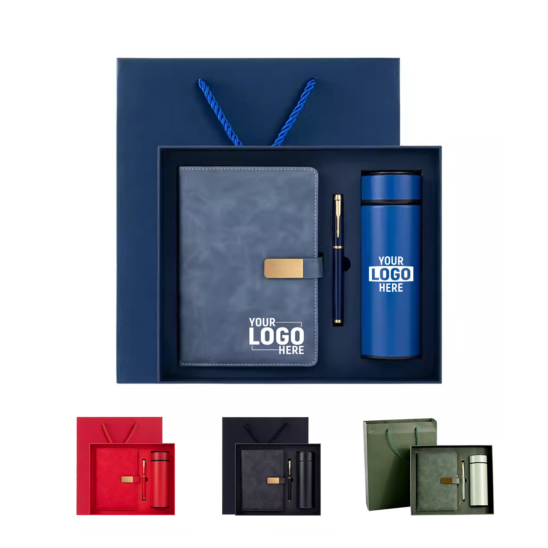 High End Custom Gift Set With Insulated Tumbler And Notebook