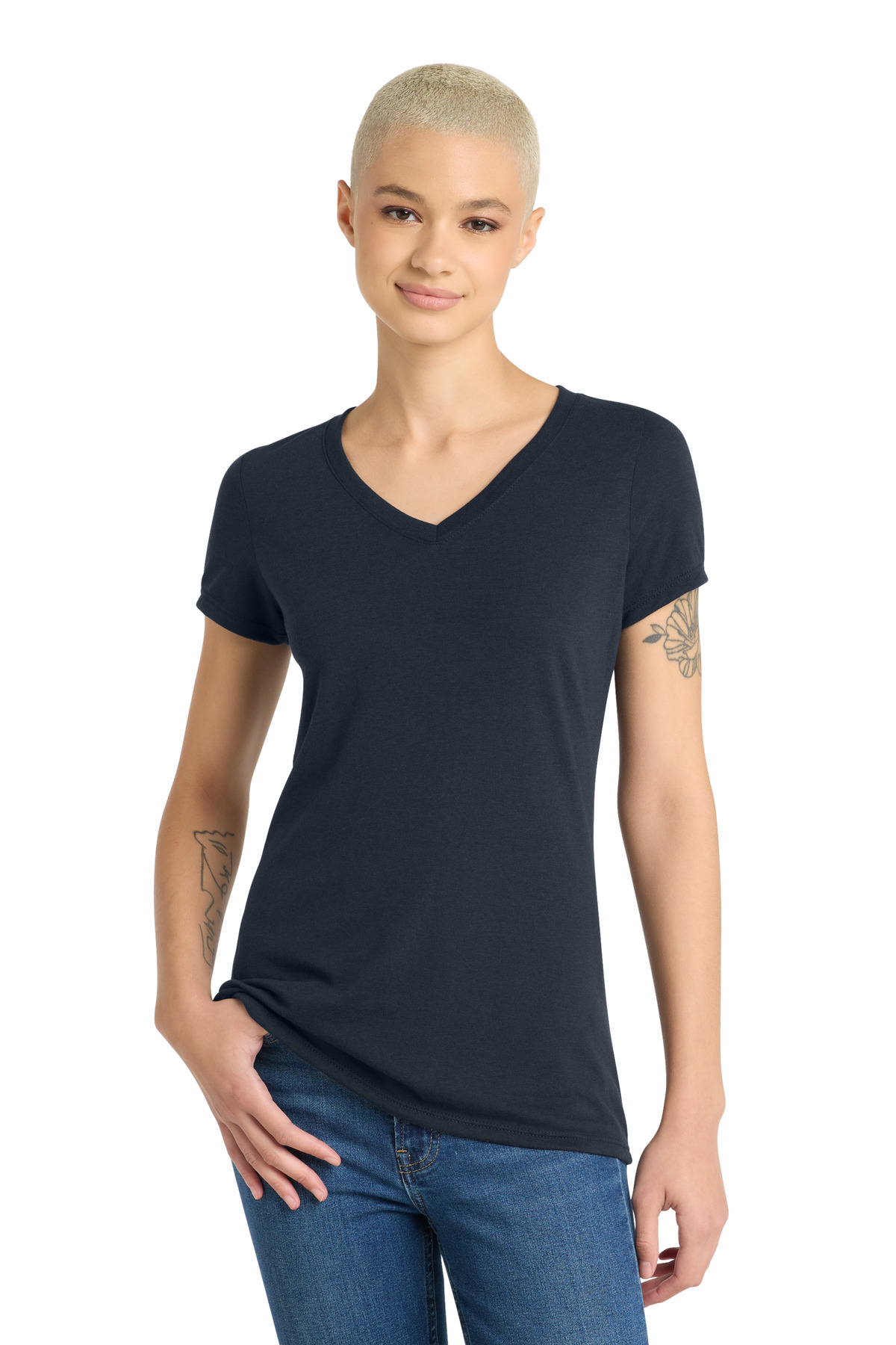 District Women's Perfect Tri V-Neck Tee. DM1350L 61