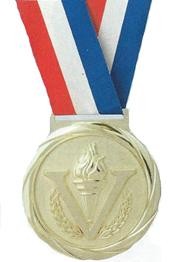 Victory Olympic Style Medal with Ribbon 3-1/4" 1