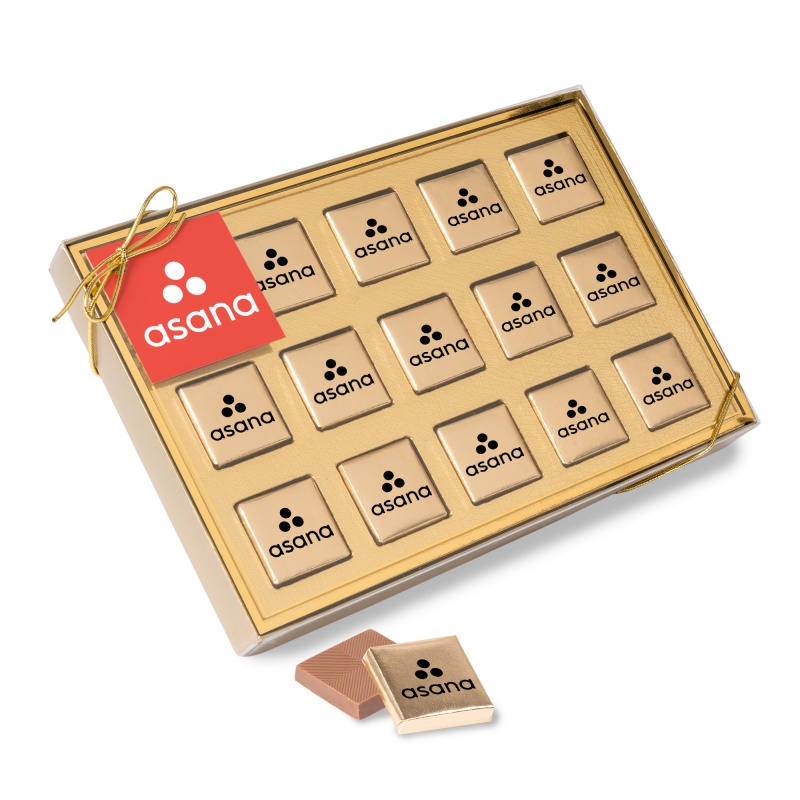 Fifteen Piece Chocolate Foiled Square Box 3