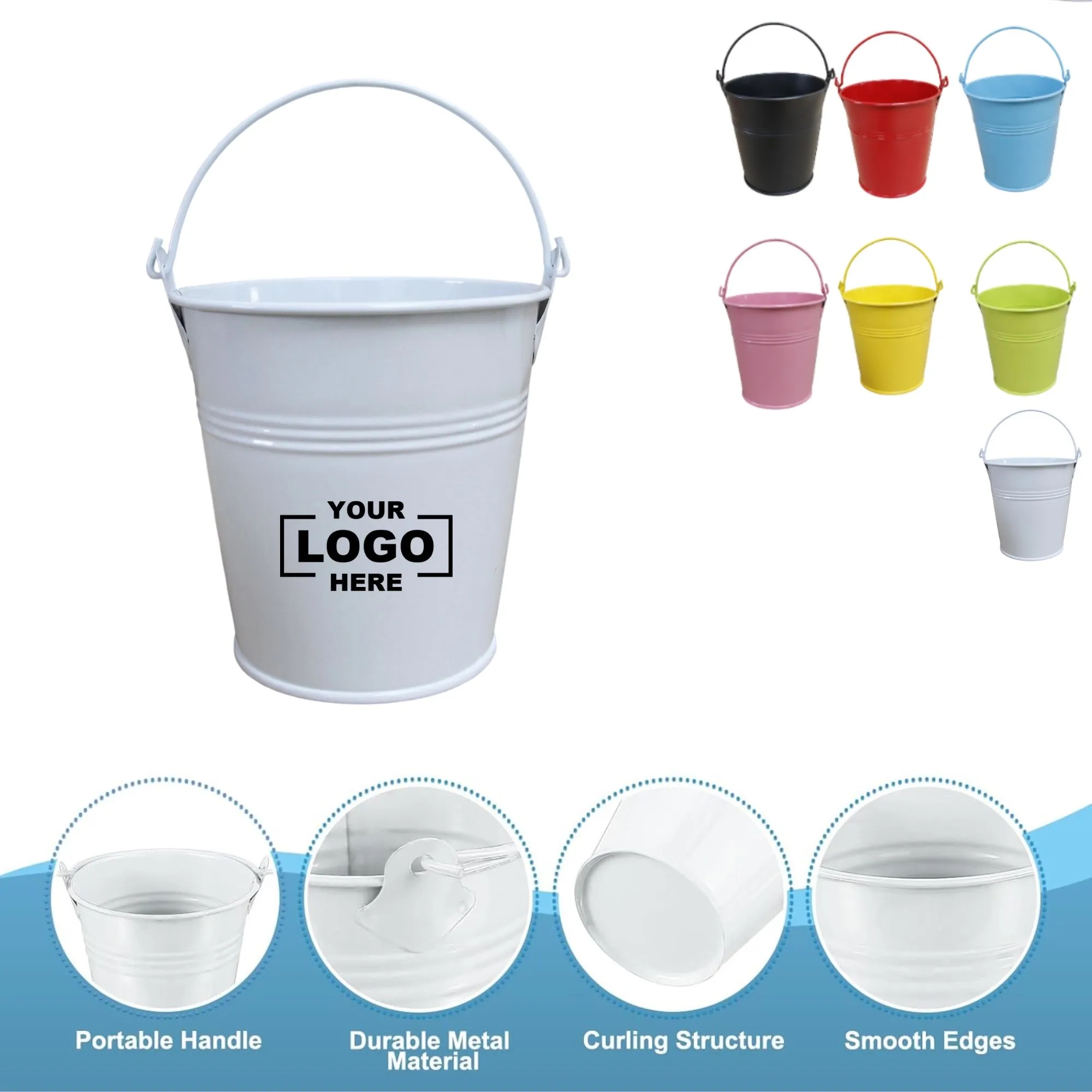 A Small Iron Bucket For Storing Tools