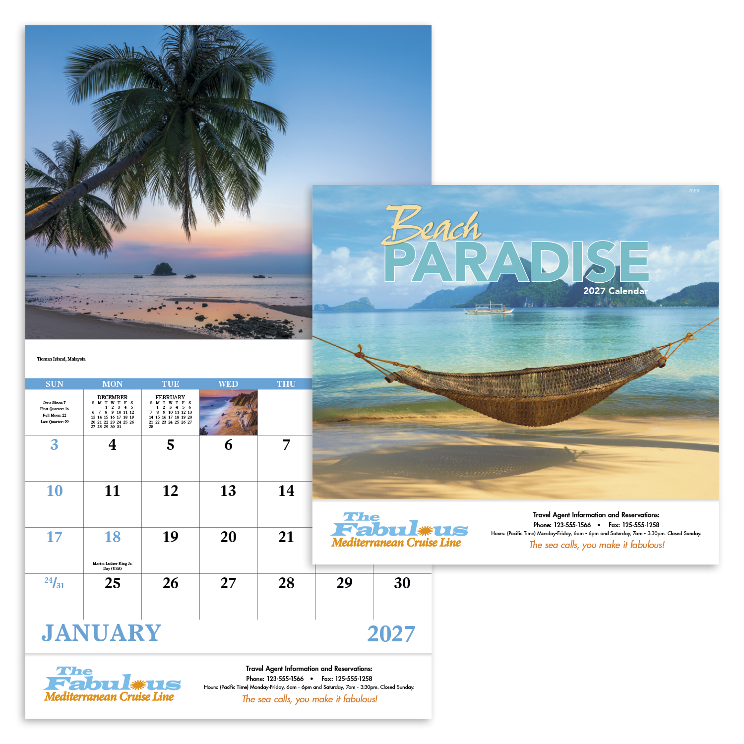 Good Value™ Beach Paradise - Stapled Calendar 54