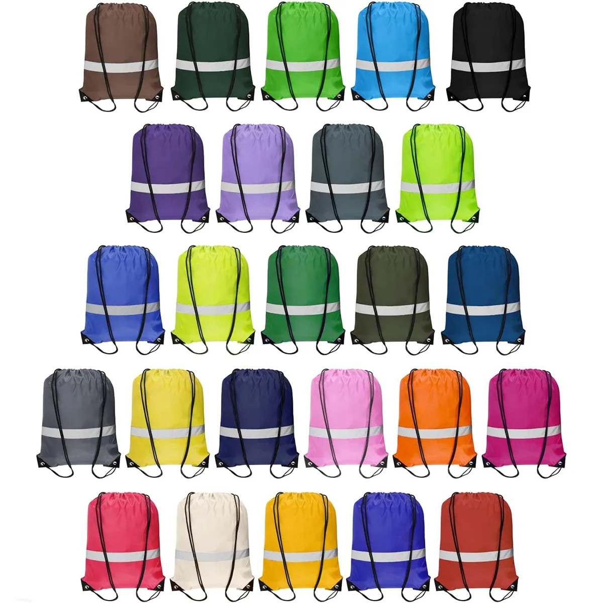 Custom Reflective Sports Drawstring Backpack 2