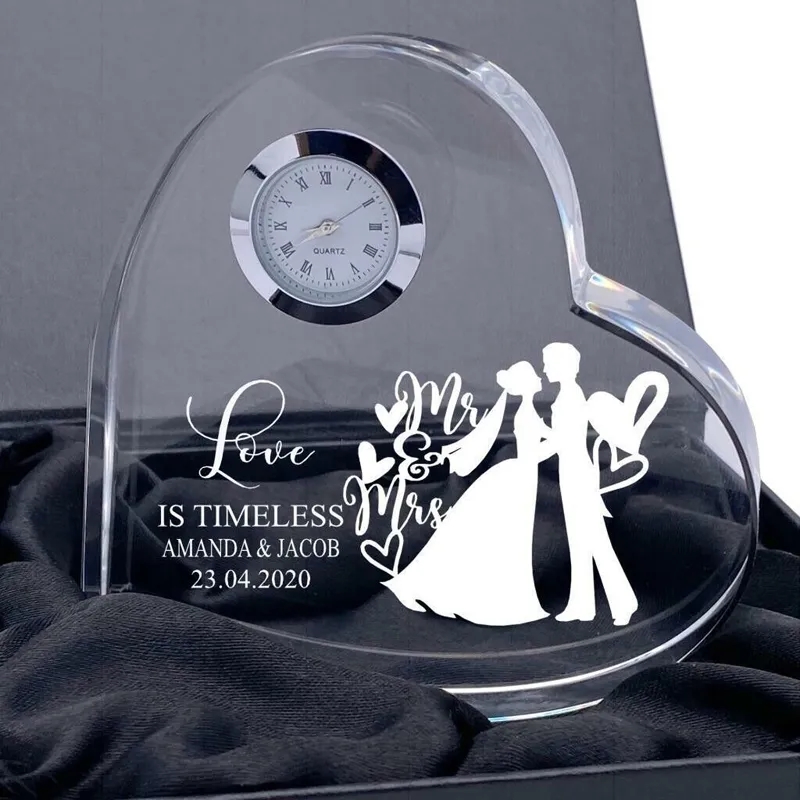 Heart Shape Crystal Clock 7