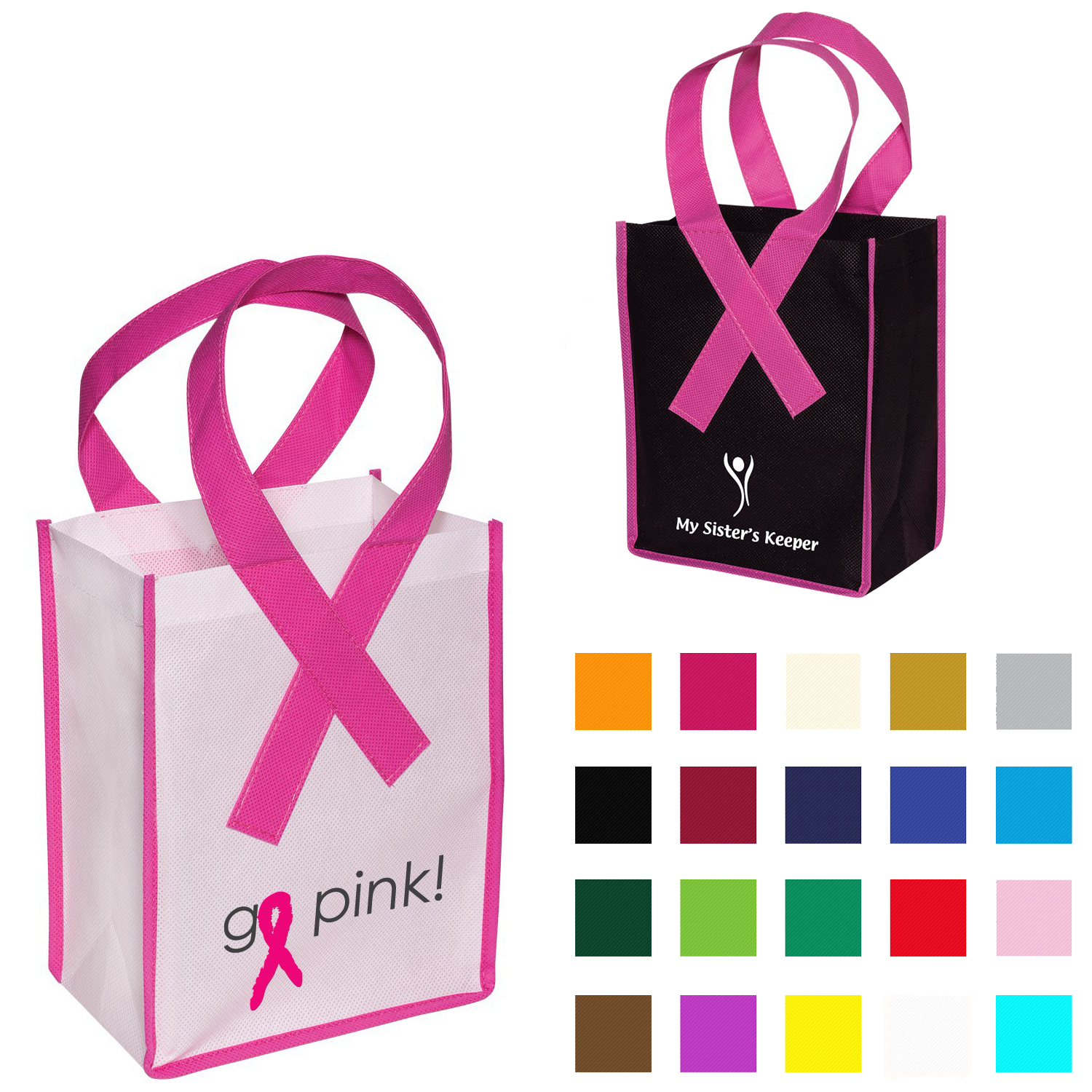 Personalized Non-woven Small Ribbon Tote Bag 4