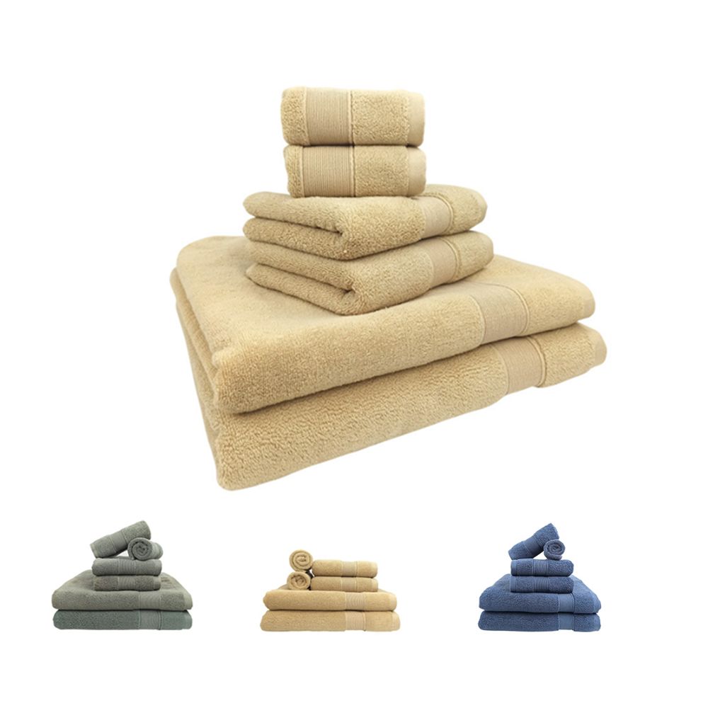 6 Piece Soft And Plush Cotton Bath Towel Set 3
