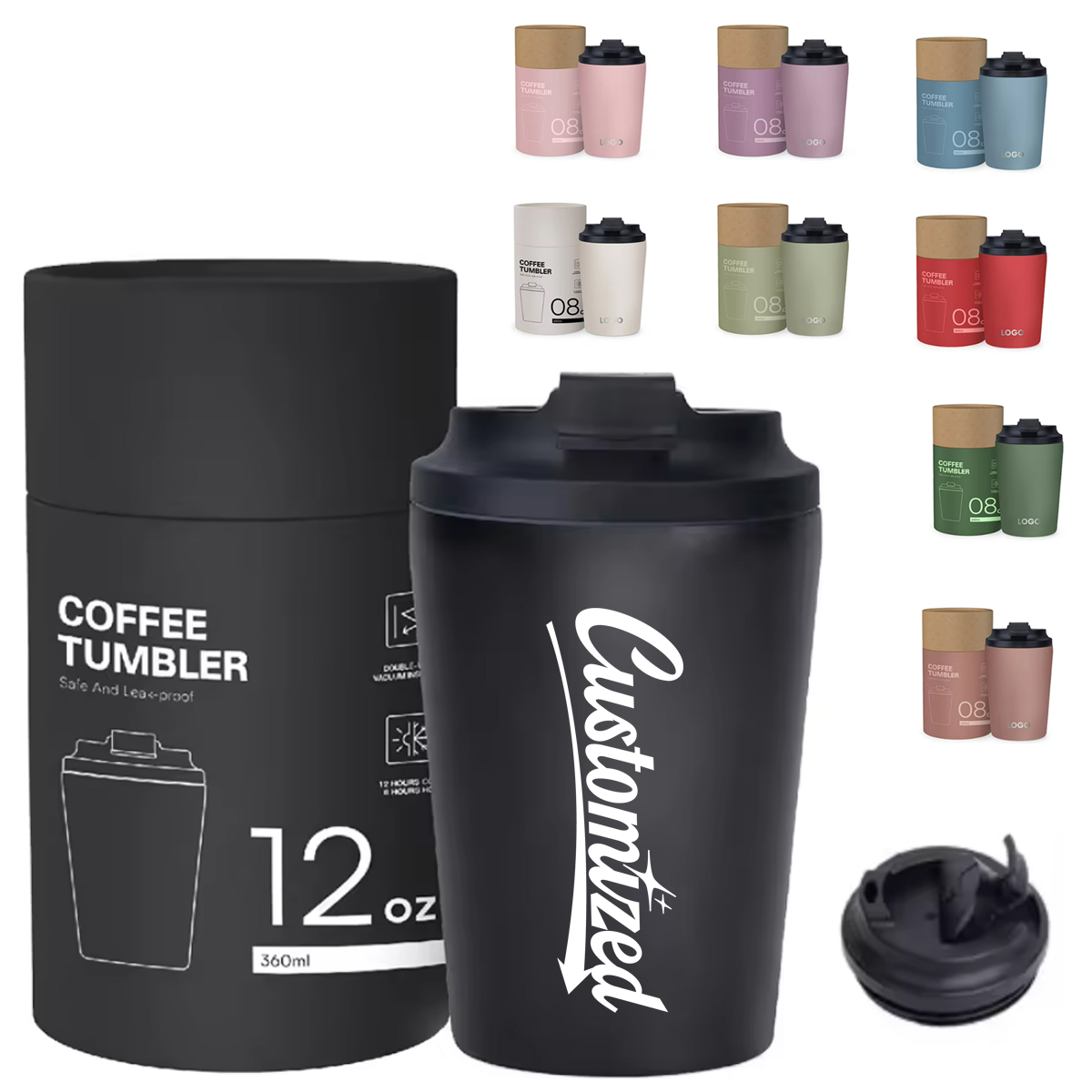 8/12Oz. Double Wall Coffee Tumbler with Eco Tube 6