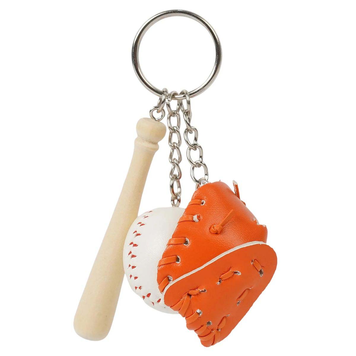 Baseball Keychain with Glove Bat and Ball 4
