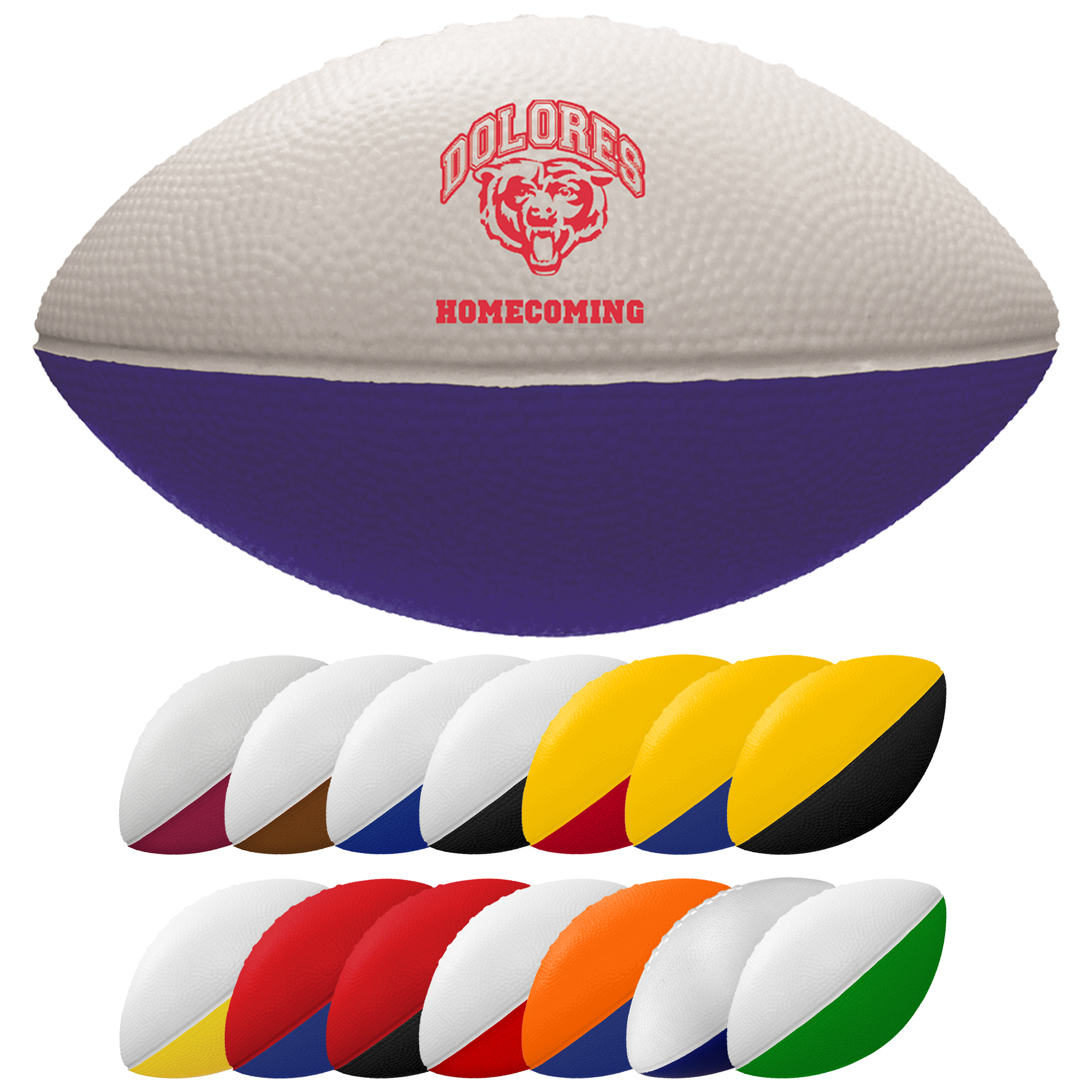 7" Mini 2-Toned Foam Football 9