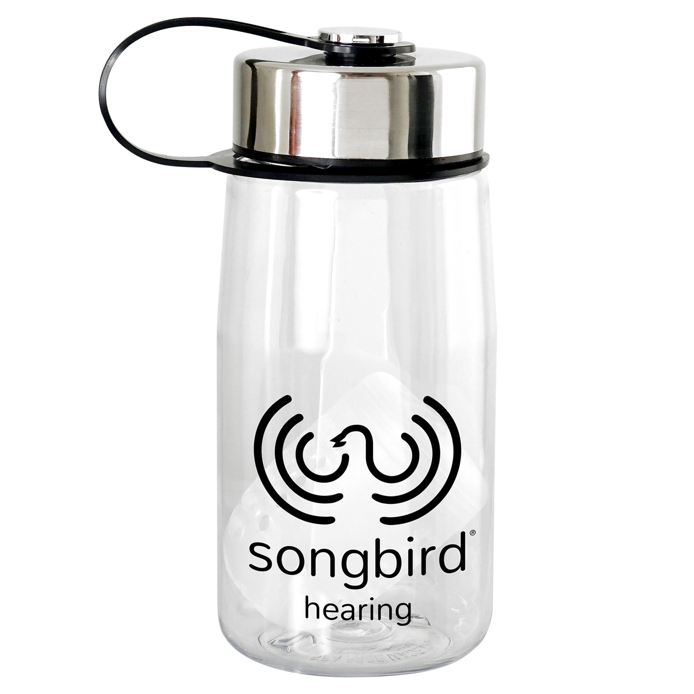 Metal Lanyard Lid 18 oz. Recycled Bottle with Floating Infus 17