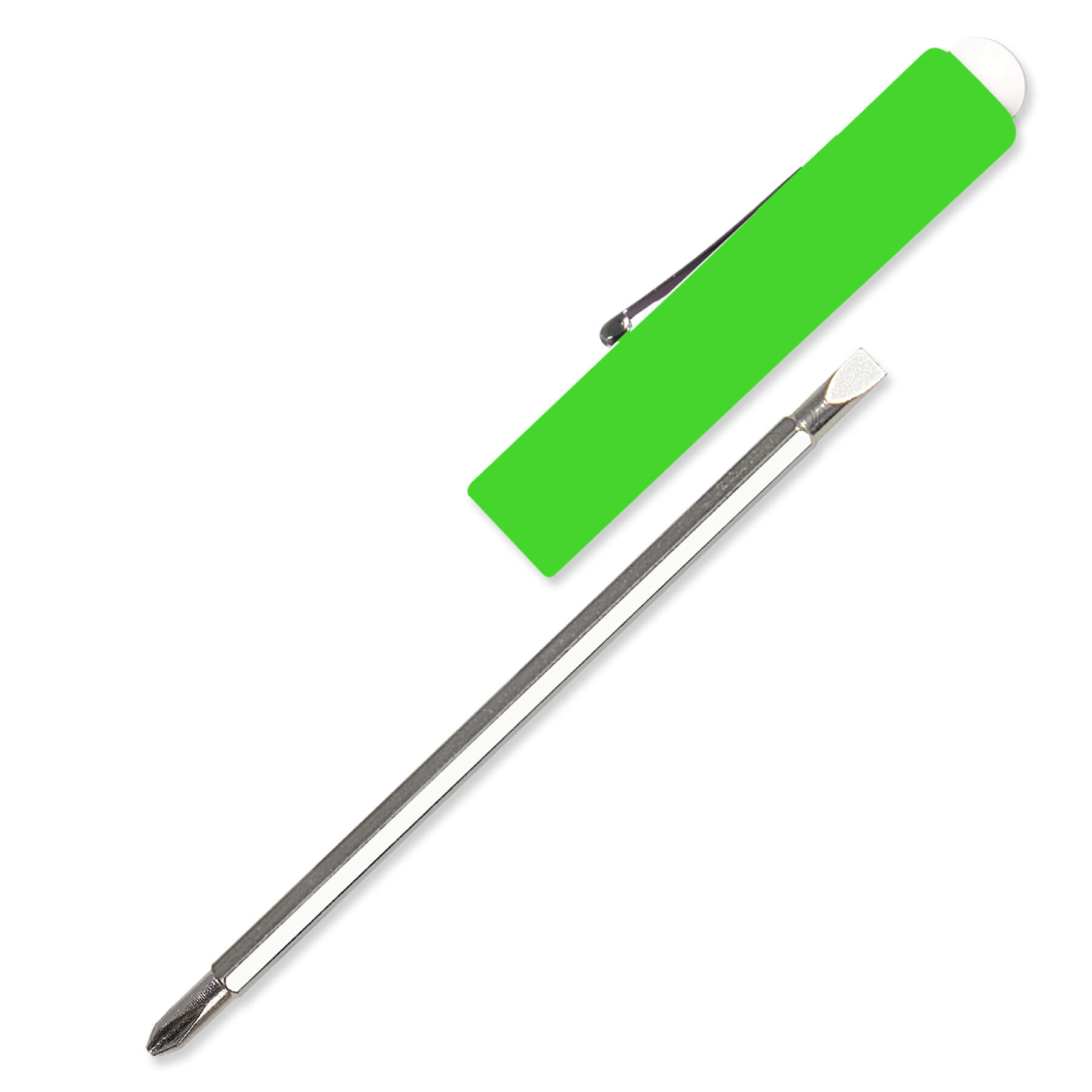 Jumbo Pocket Screwdriver Reversible Flat Blade + Button 17