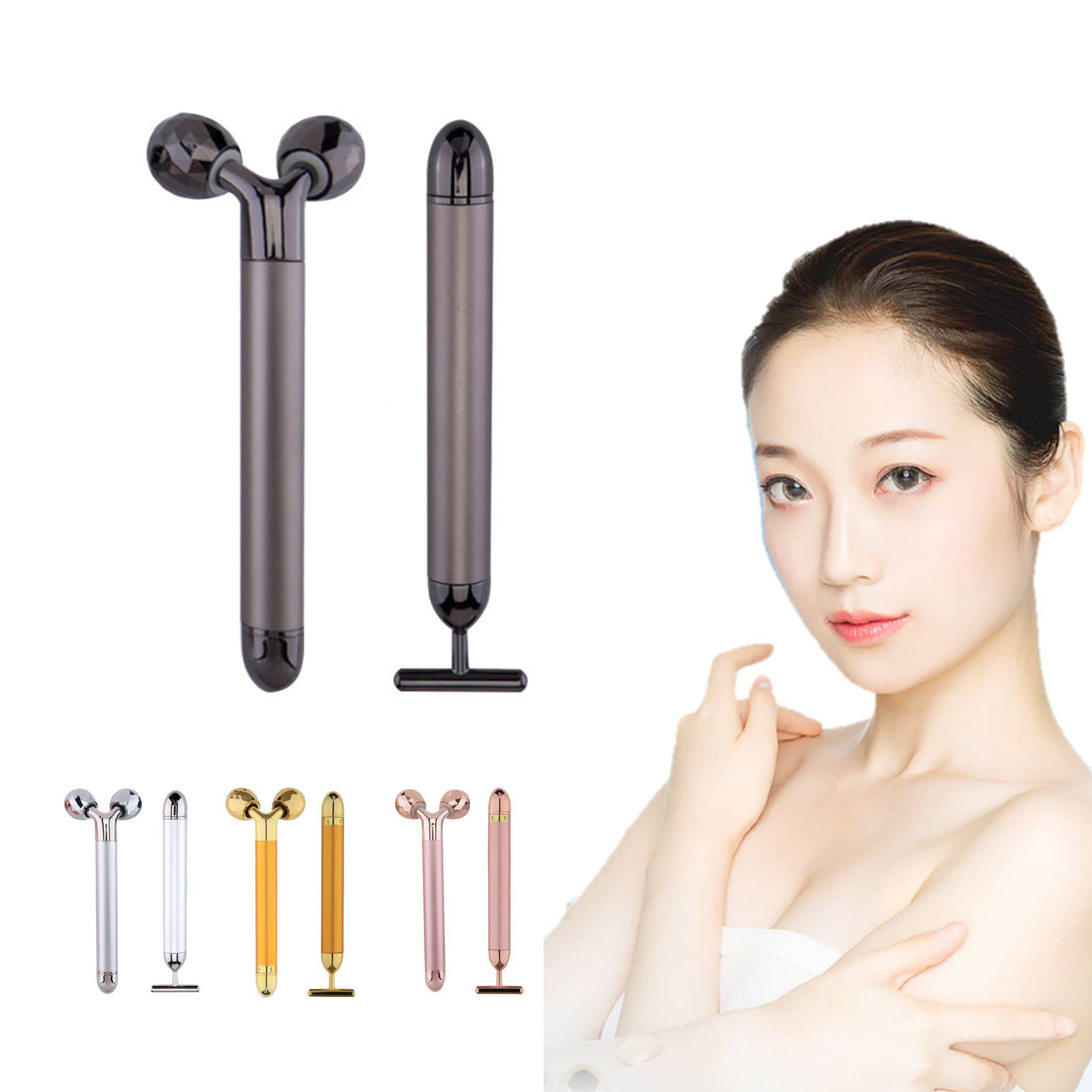 2-IN-1 Electric 24k Golden Face Massager 4