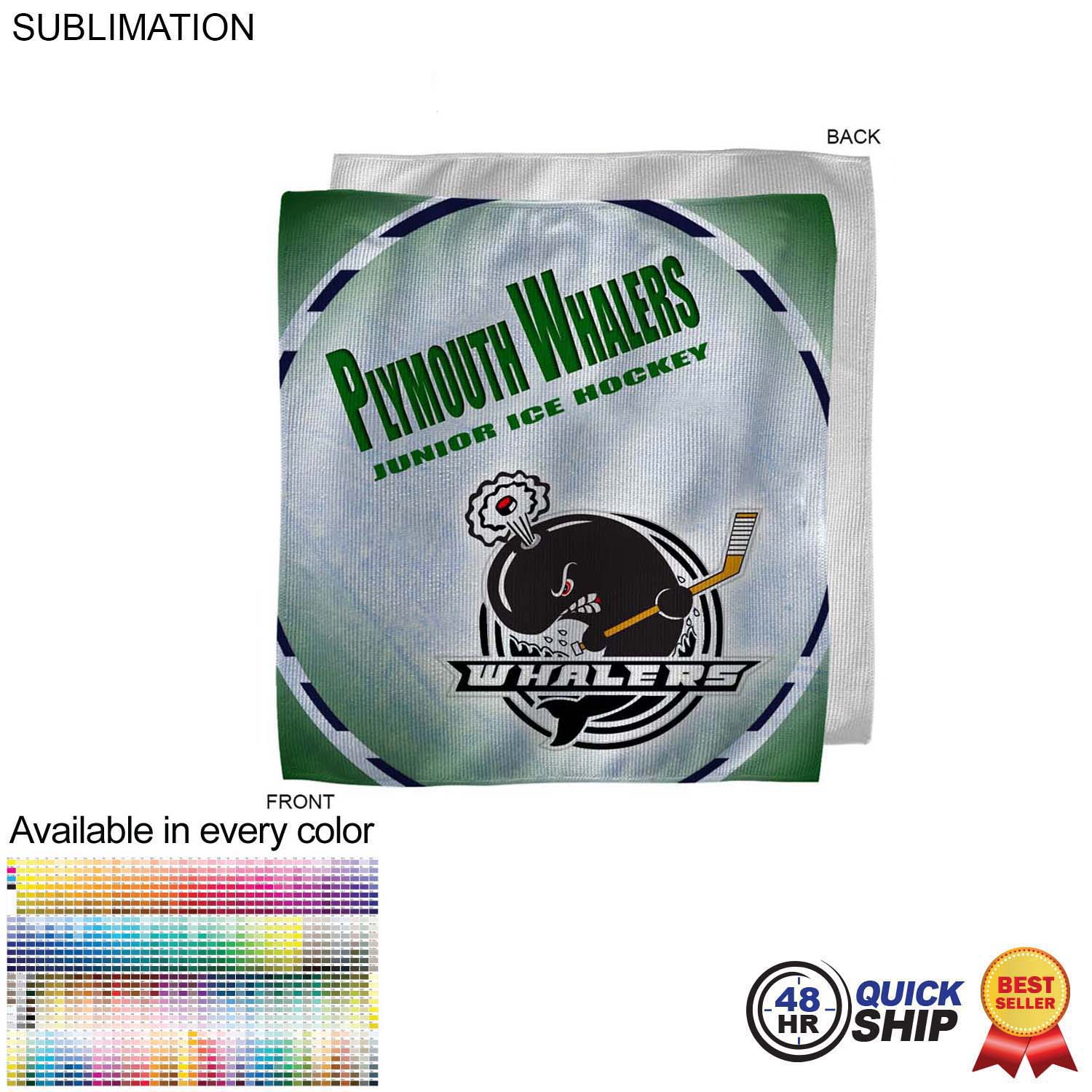 48 Hour Quick Ship - Microfiber Dri-Lite Terry Fan, Cheering, Skate Towel, 12x12, Sublimated 3