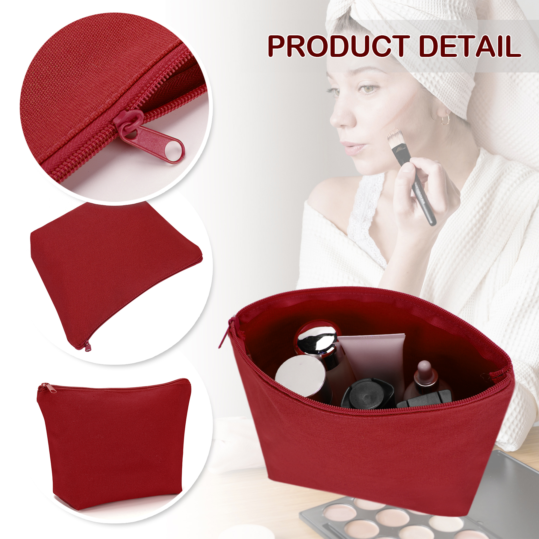 Large Canvas Travel Cosmetic Bag 27