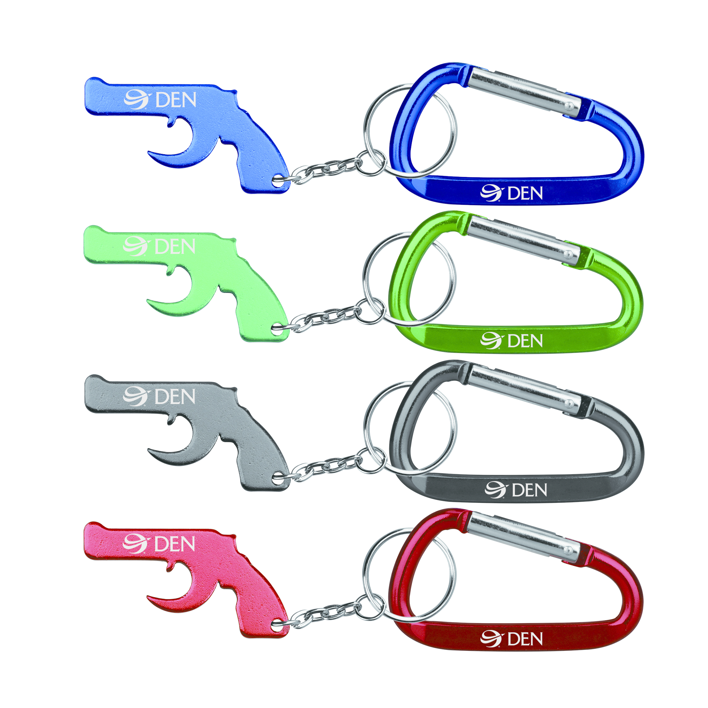Gun Shape Bottle Opener Key Chain & carabineer