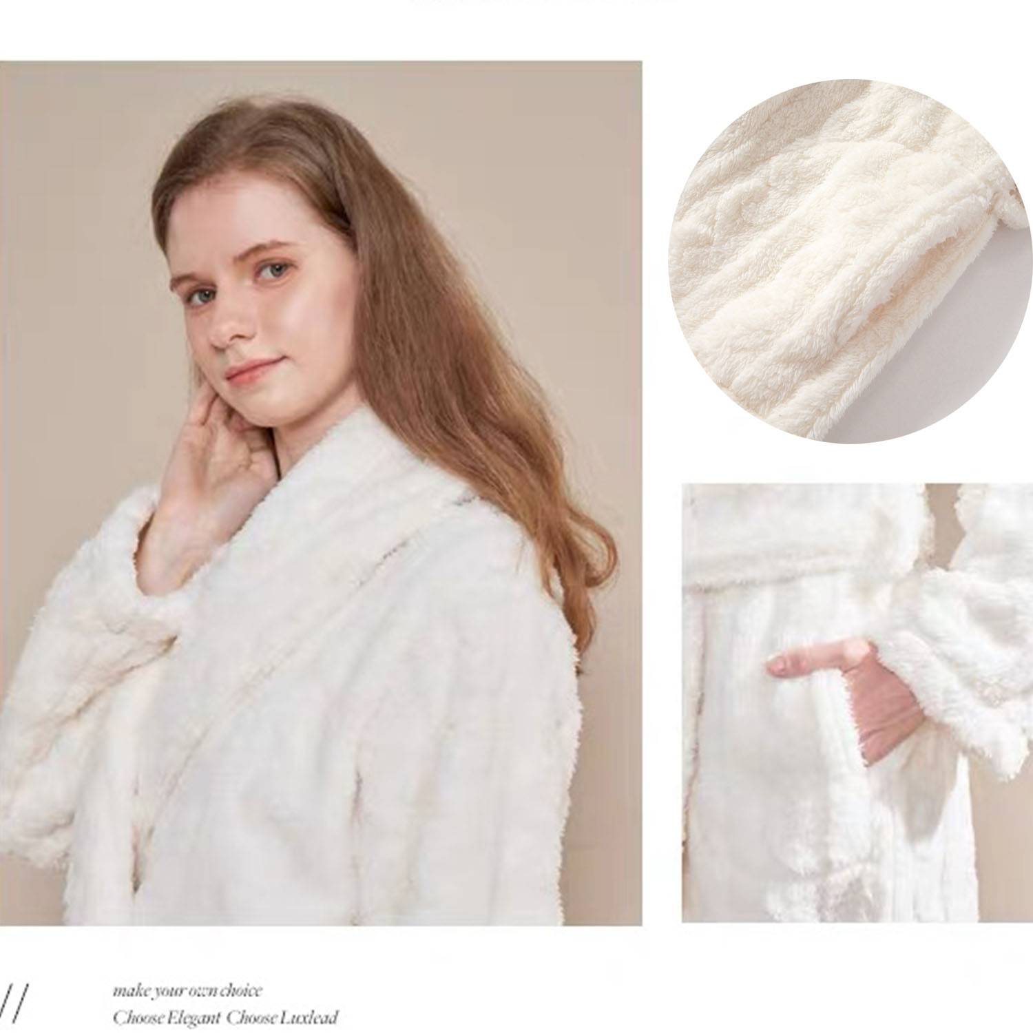 Winter bathrobe Coral fleece pajamas For Woman 4