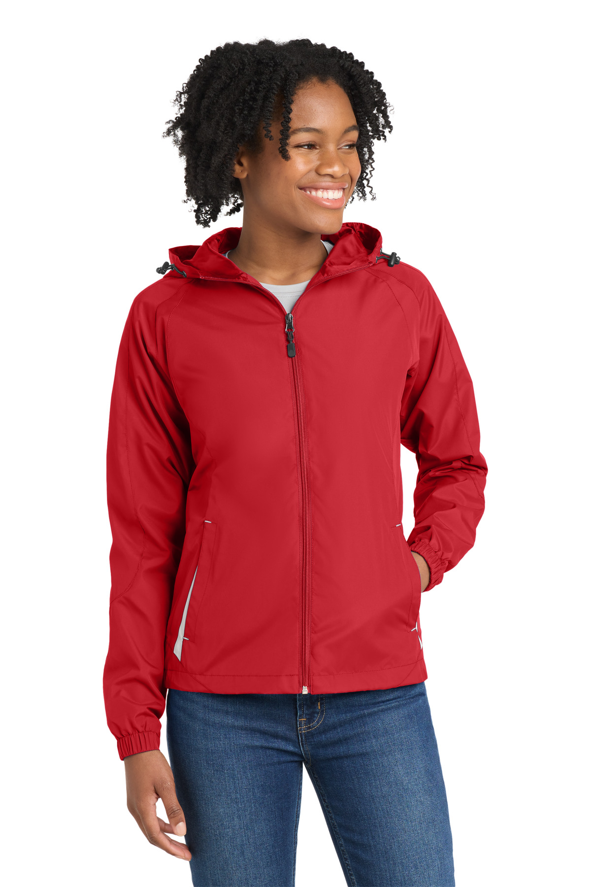 Sport-Tek Women's Colorblock Hooded Raglan Jacket. LST76 32