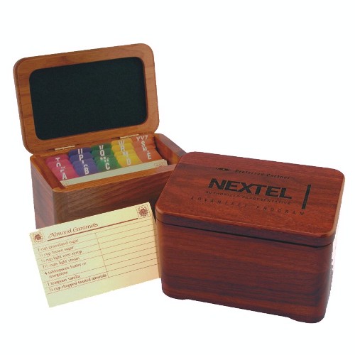 Wood Card File Box, 6 x 4 x 4" 10