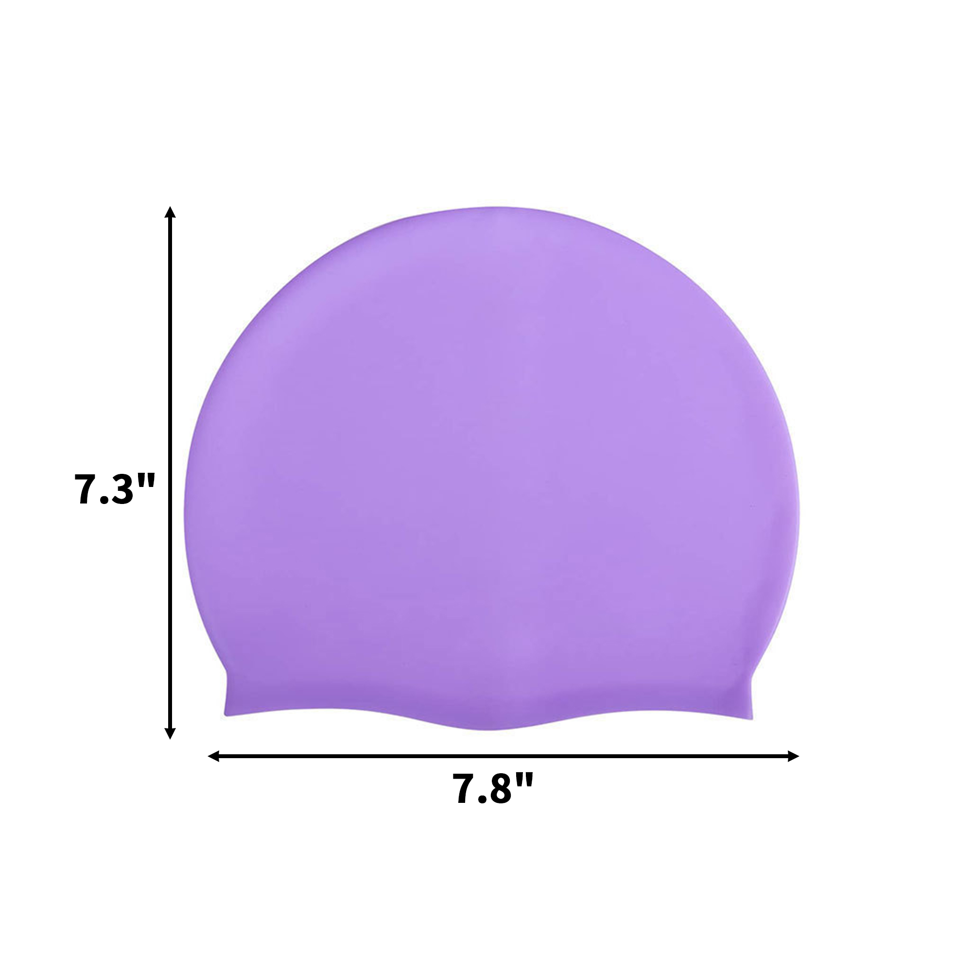 Waterproof Silicone Swim Cap 7.8" L x 7.3" W 10