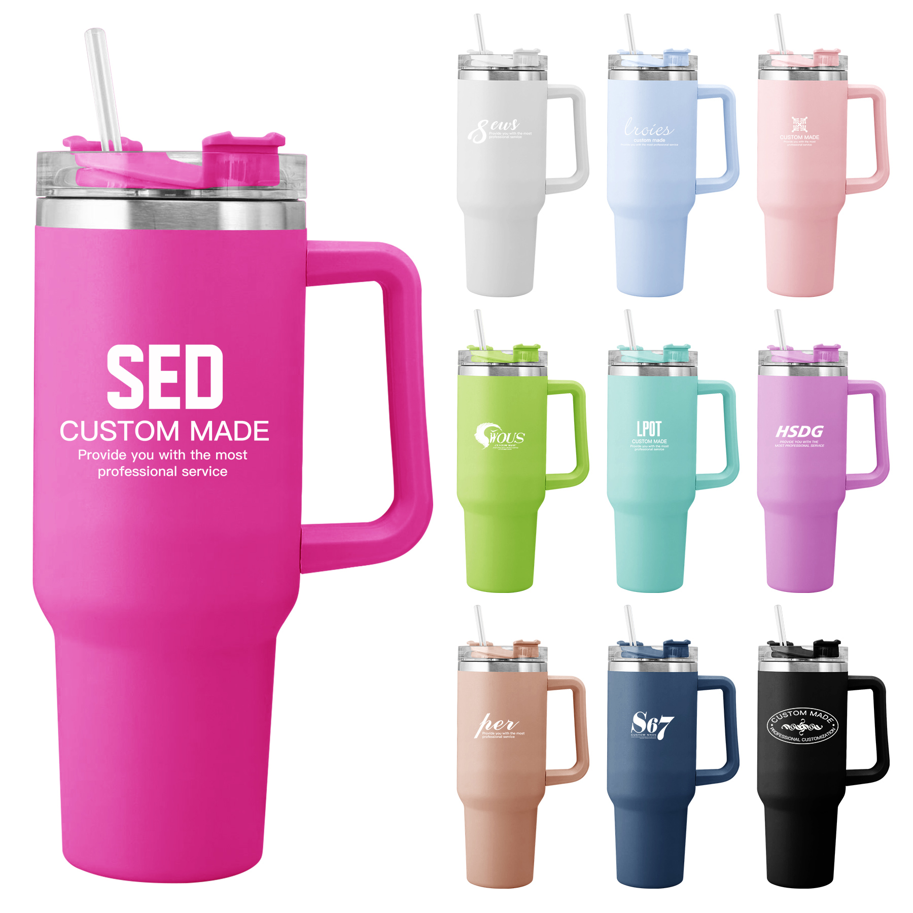 40oz Stainless Vacuum Tumbler with Handle 4