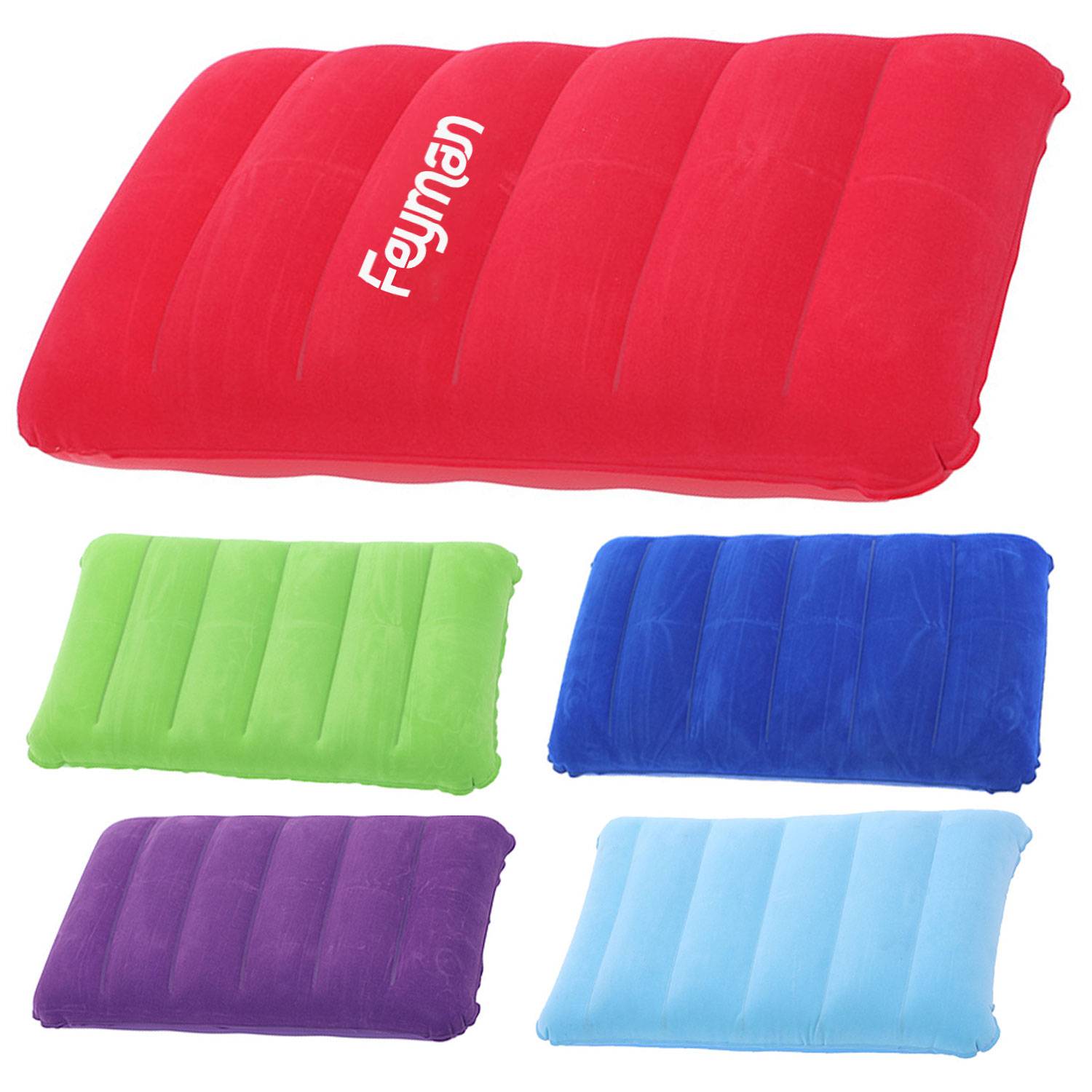 Square Travel PVC Flocking Inflatable Pillow 2