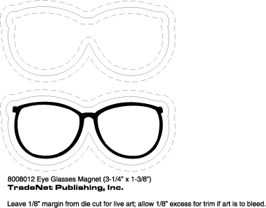 Magnet - EyeGlasses Shape (3.25x1.375) - 20 Mil 2