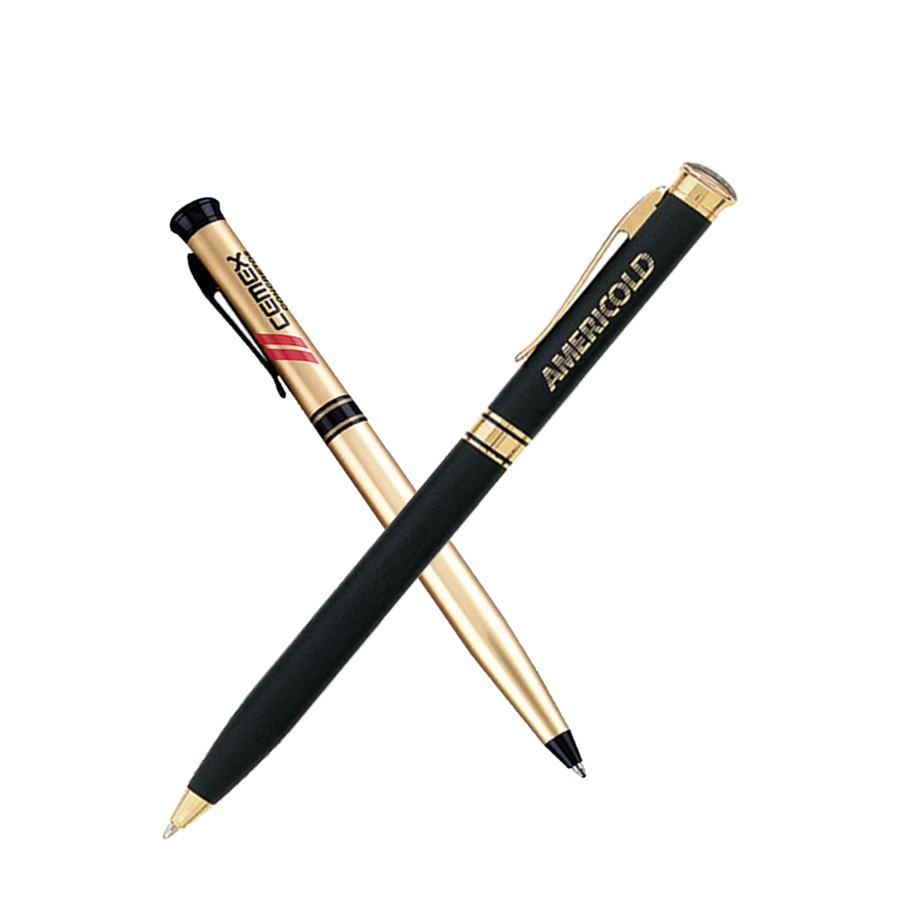 Luxury Round Trim Twist Action Metal Ballpoint Pen 5
