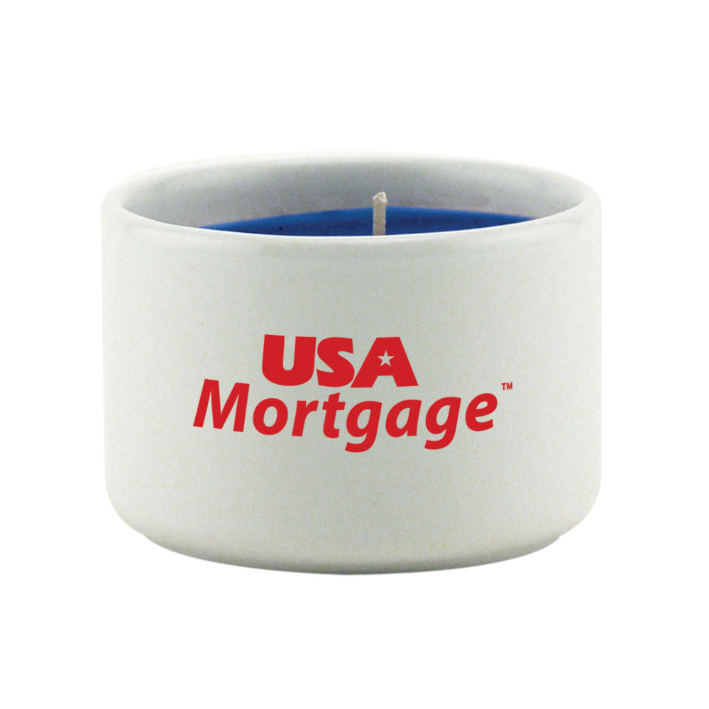 2oz White Ceramic Candle 2