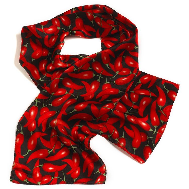 Large Pepper Ladies Silk Scarf - 8"x45" 2