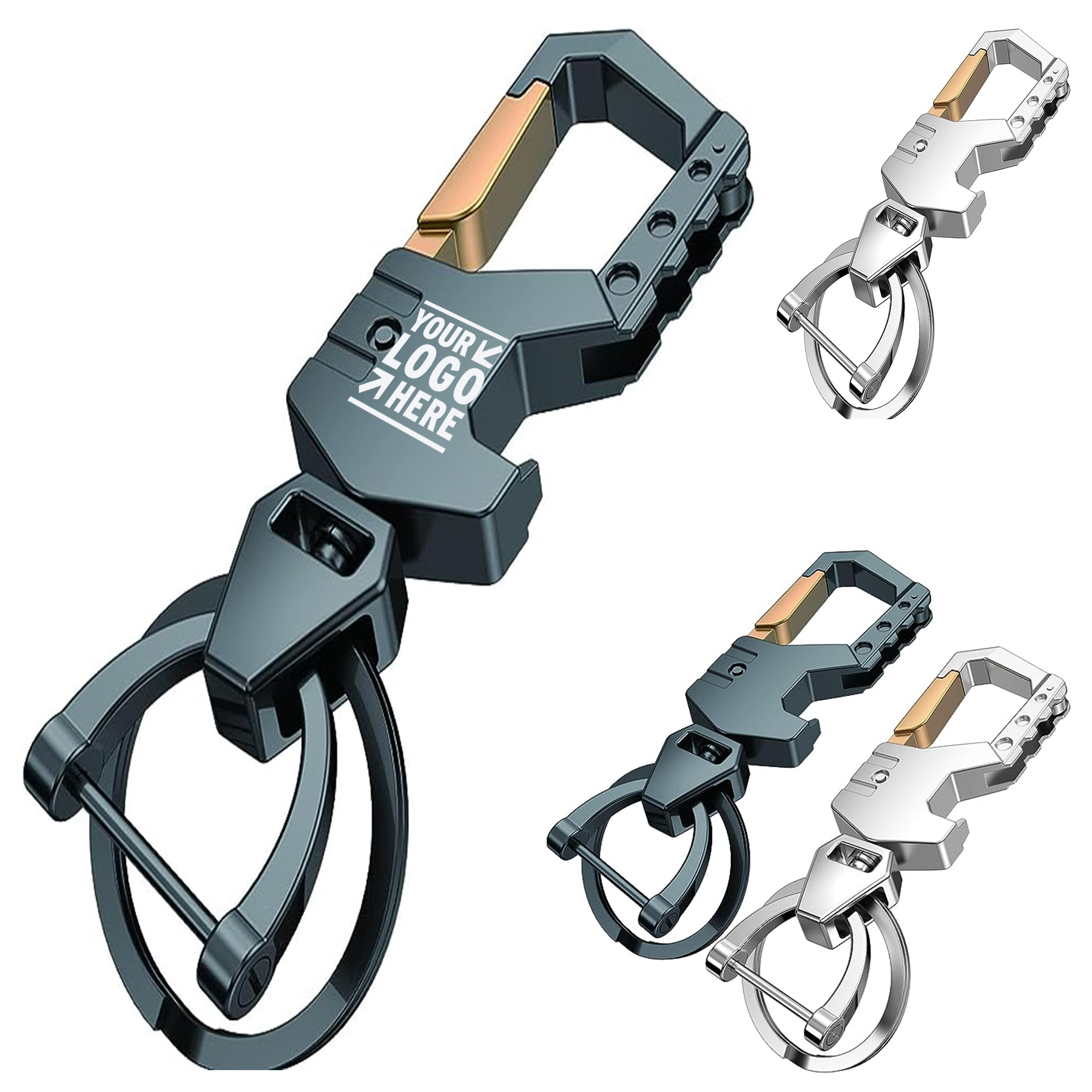 Multifunctional Heavy Duty Carabiner Car Key Chain With Bottle Opener