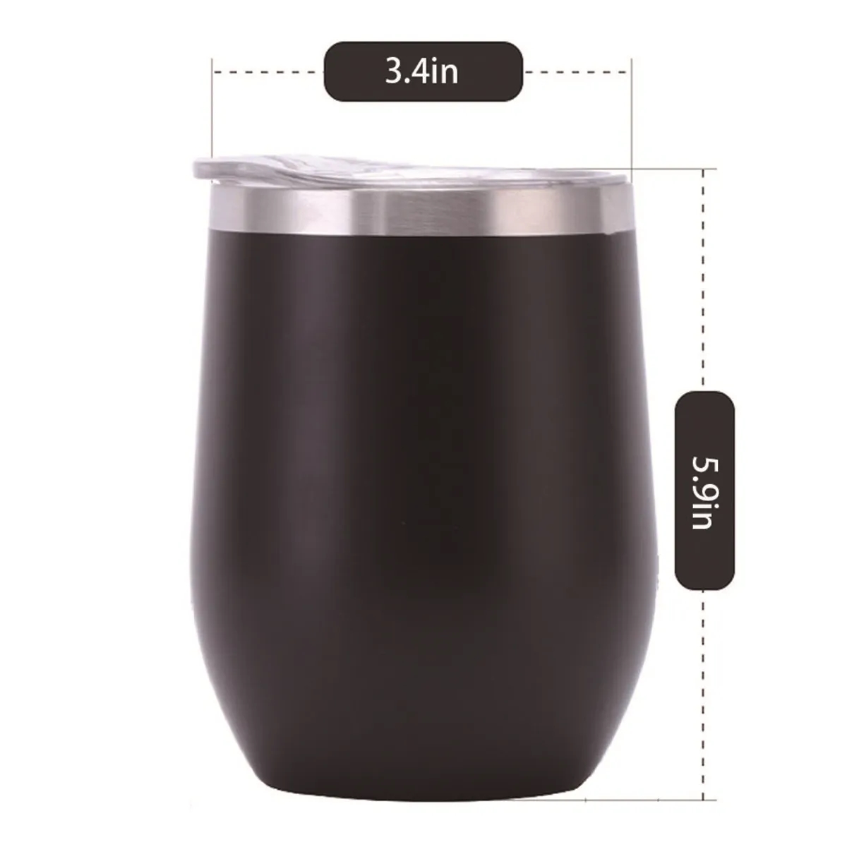 Stemless Double Wall Stainless Steel  Wine Tumbler with lid 6