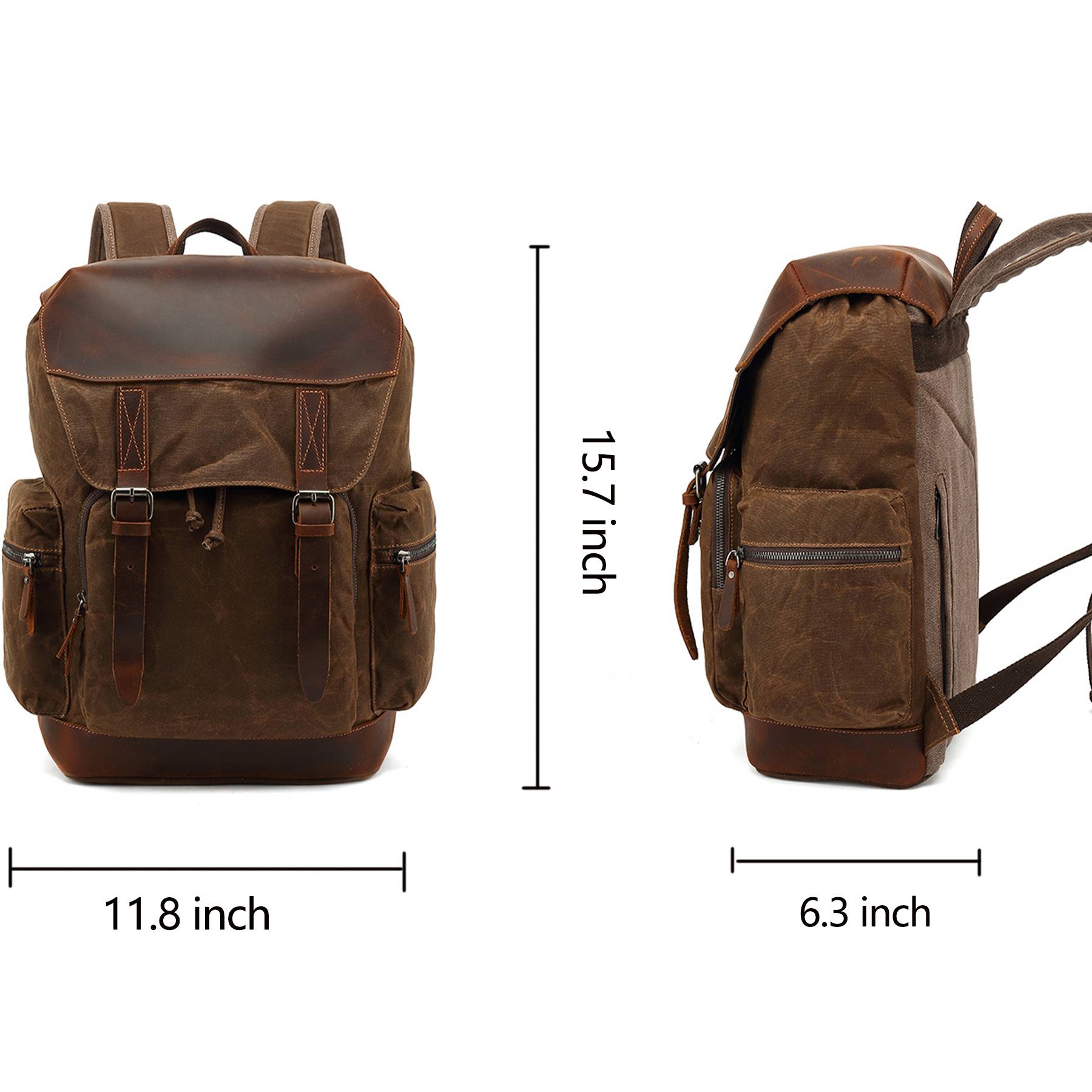Large Vintage Canvas Backpack for Men 6