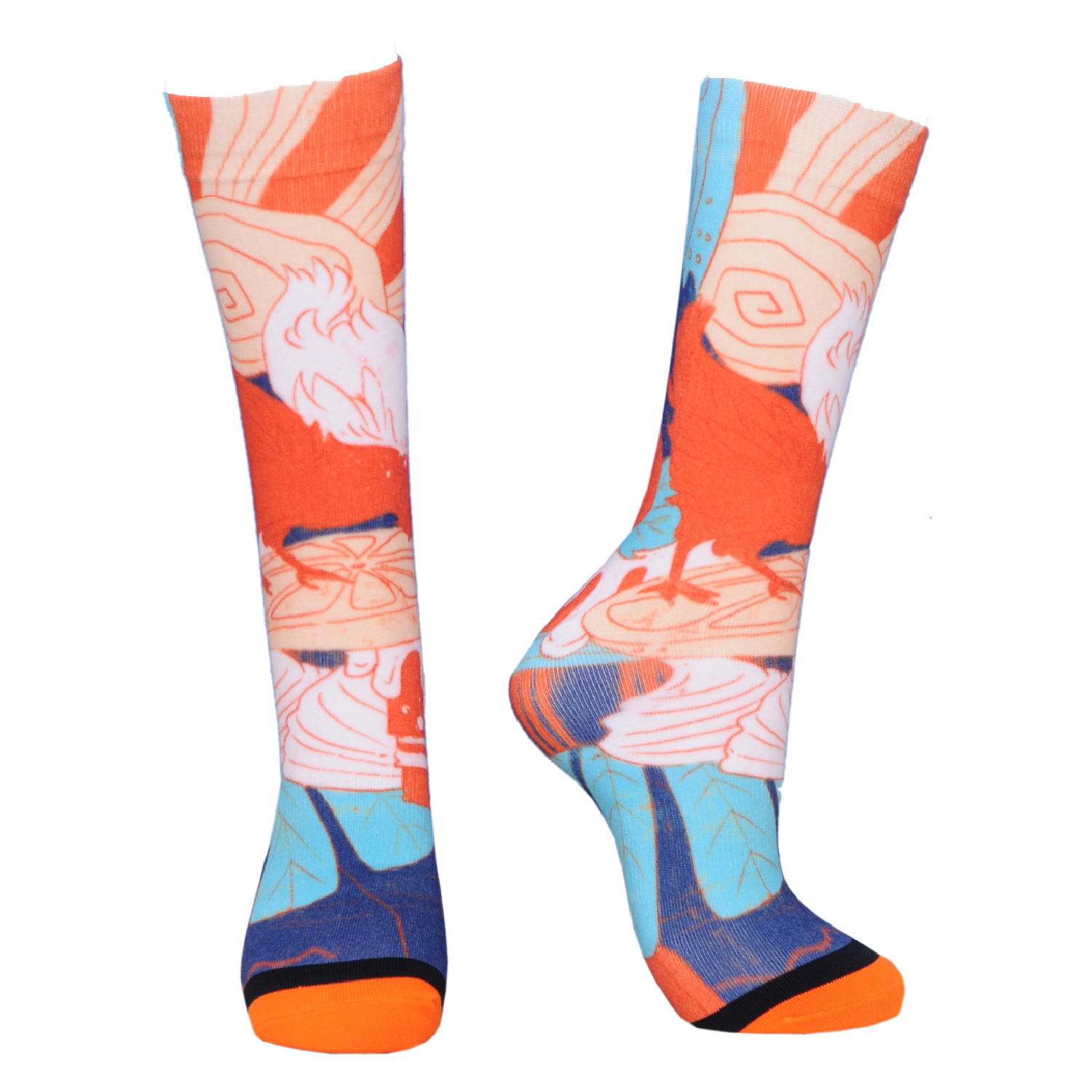 Crew 360 digital print colored toe unisex socks 4