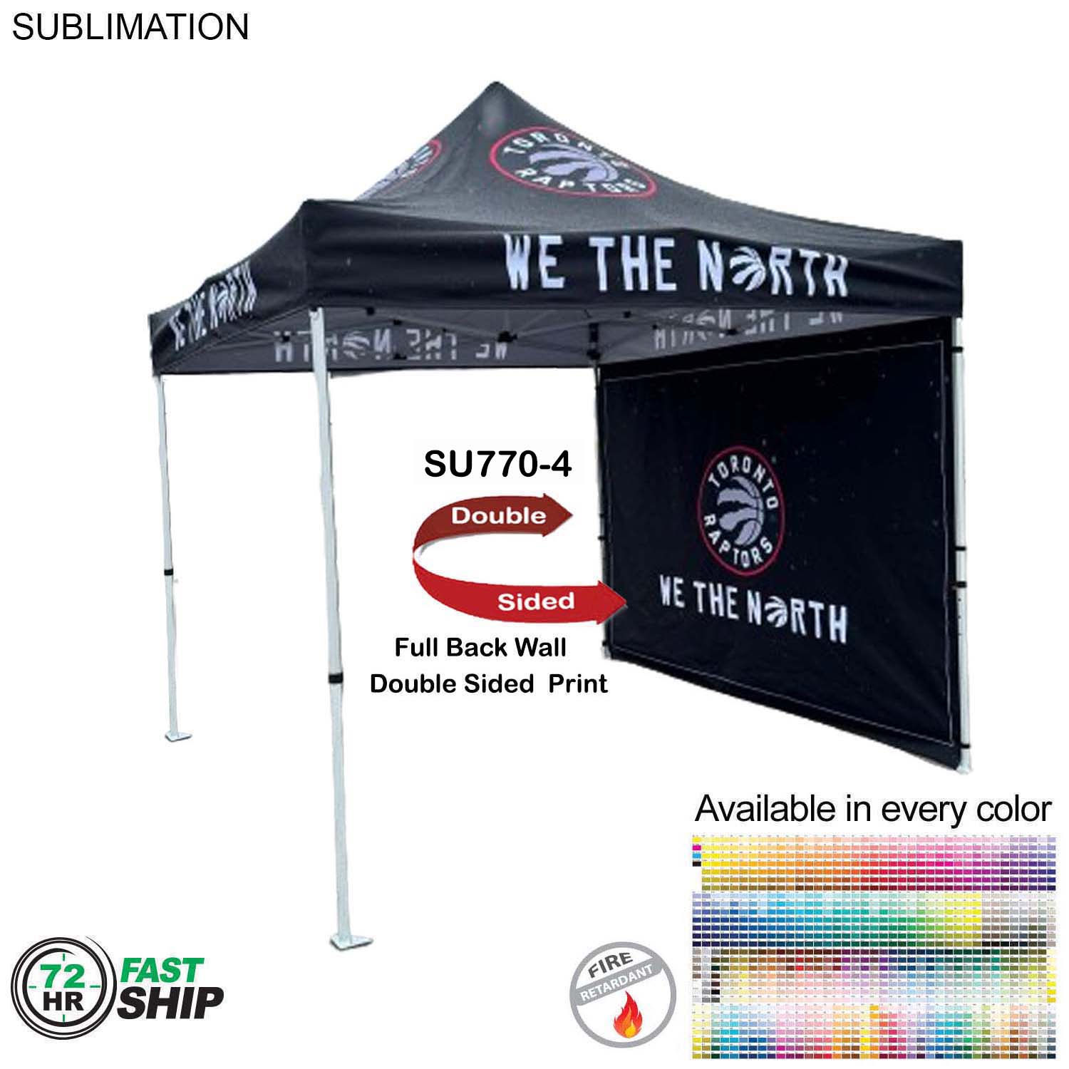 72 Hr Fast Ship - Full Back Wall for 10x10 Tent Kit, Sublimated, Double Sided Print 12