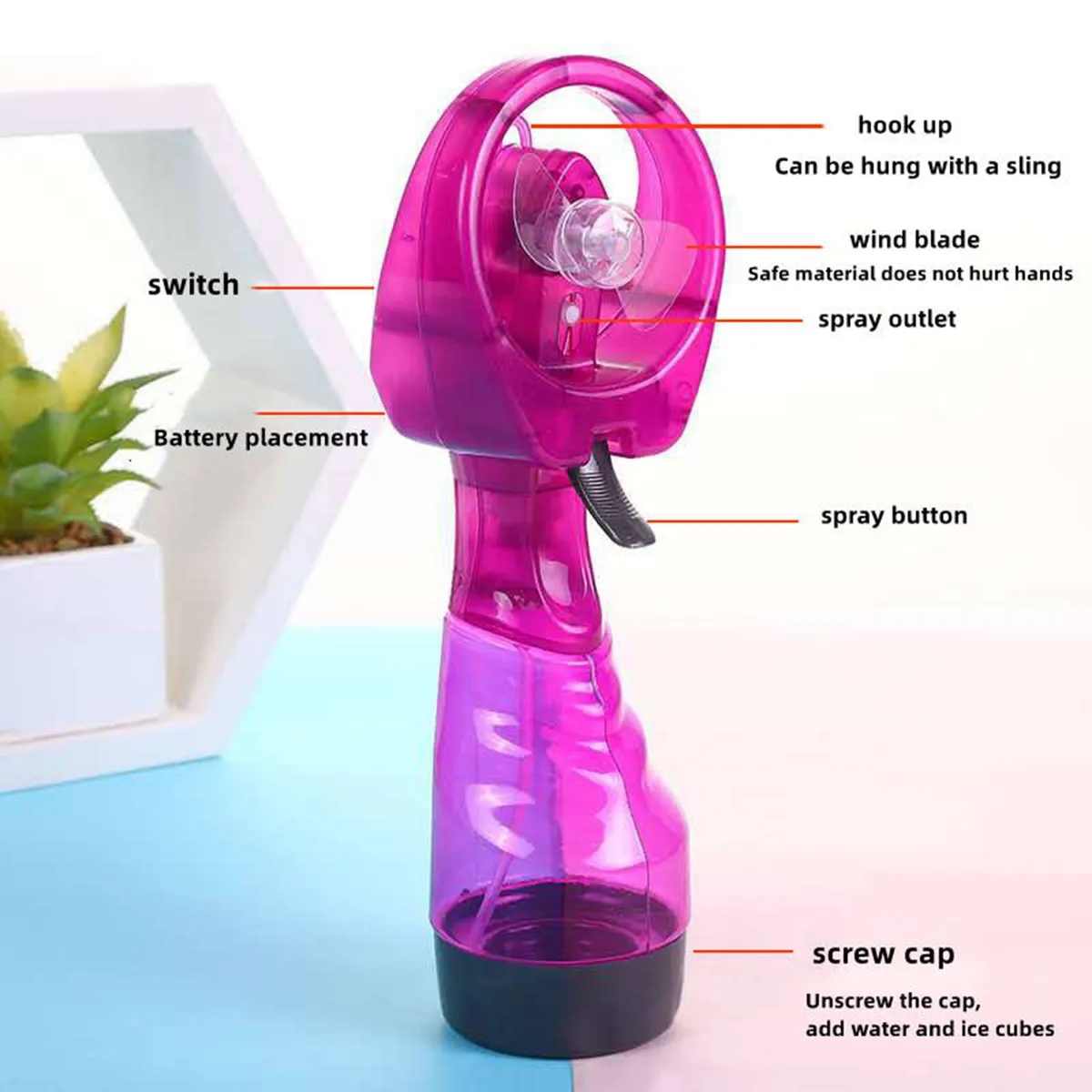 Portable Battery Operated Misting Fan 2