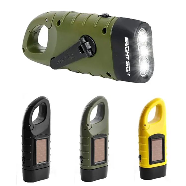 Mini Solar & Hand-Crank Flashlight Keychain 3