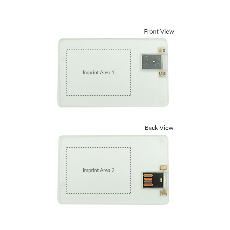 Translucent Credit Card USB Flash Drive, 64GB 3
