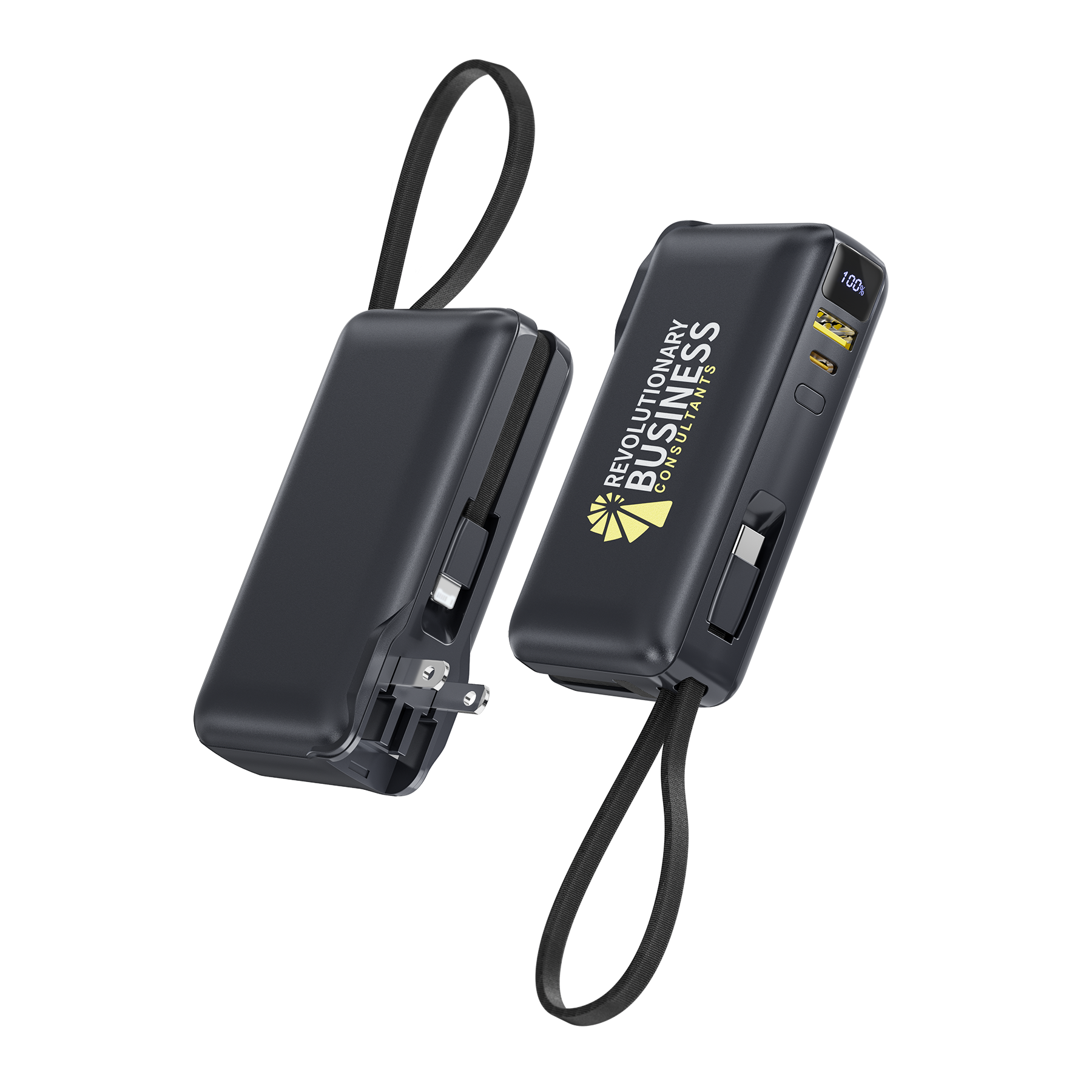 10000mAh 20W PD Power Bank With AC Plug & Built-In Dual Cables 6