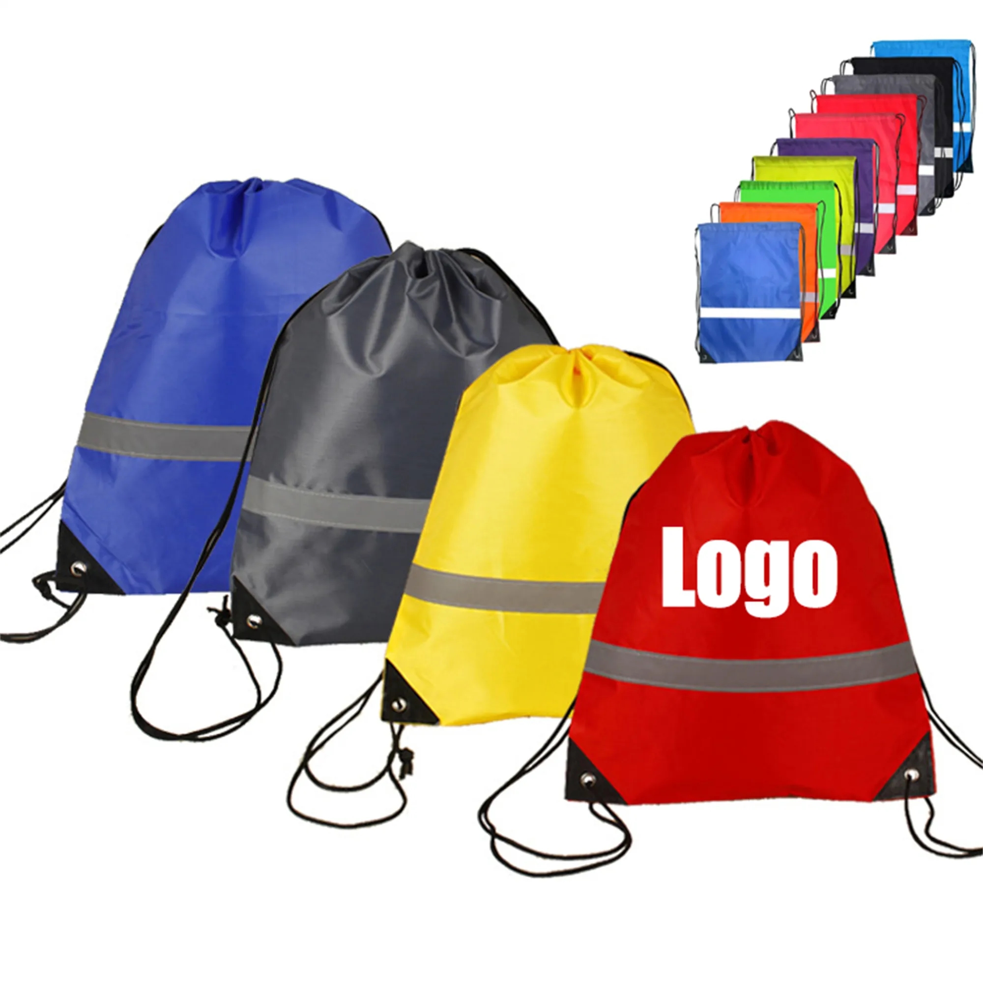 Reflective Drawstring Backpack Bag 2