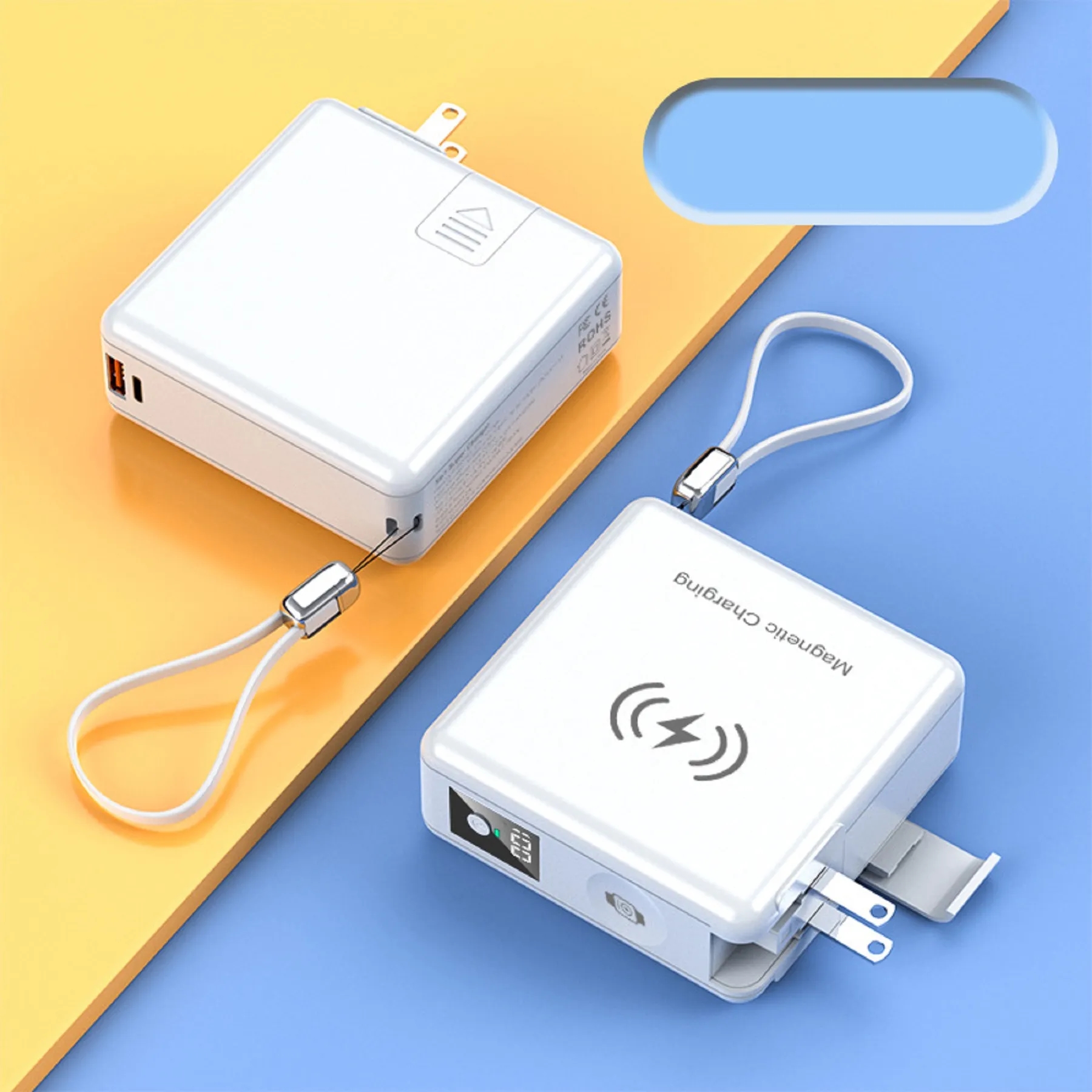 15000 mAh Magnetic Wireless Charging Power Bank with Plug 1